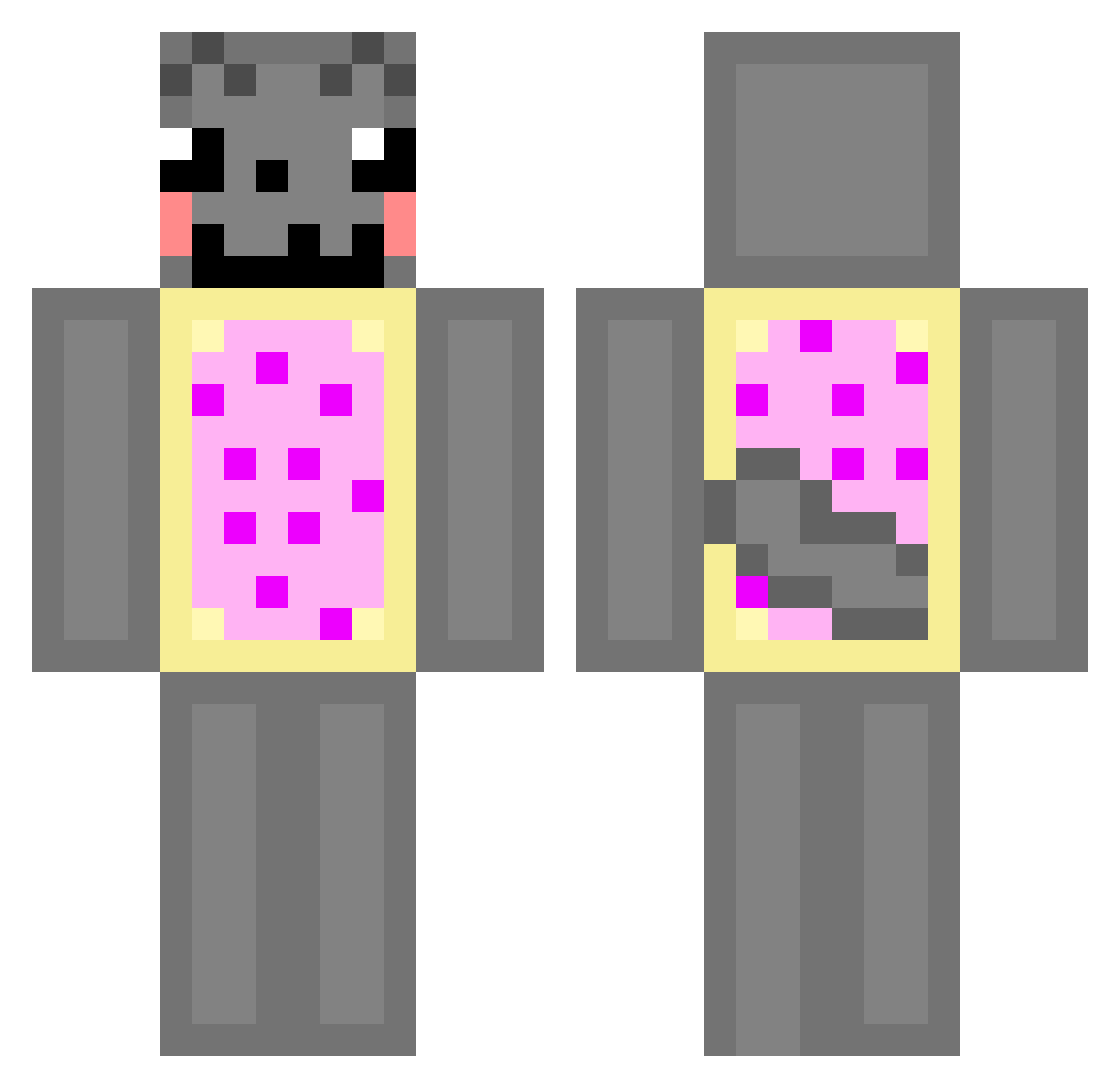 Tvdy Minecraft skin, front and back view