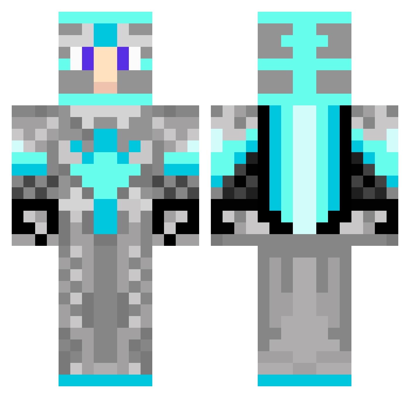DrJacob Minecraft skin, front and back view