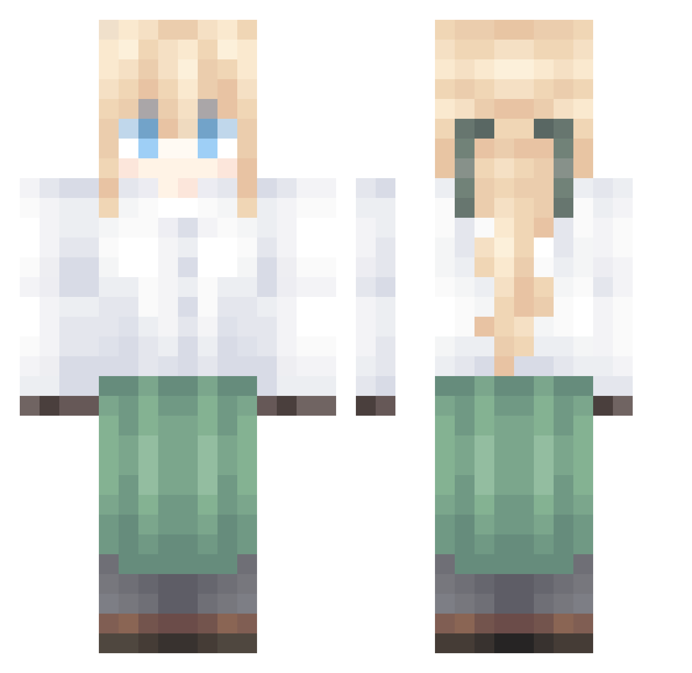 Aluckdream Minecraft skin, front and back view