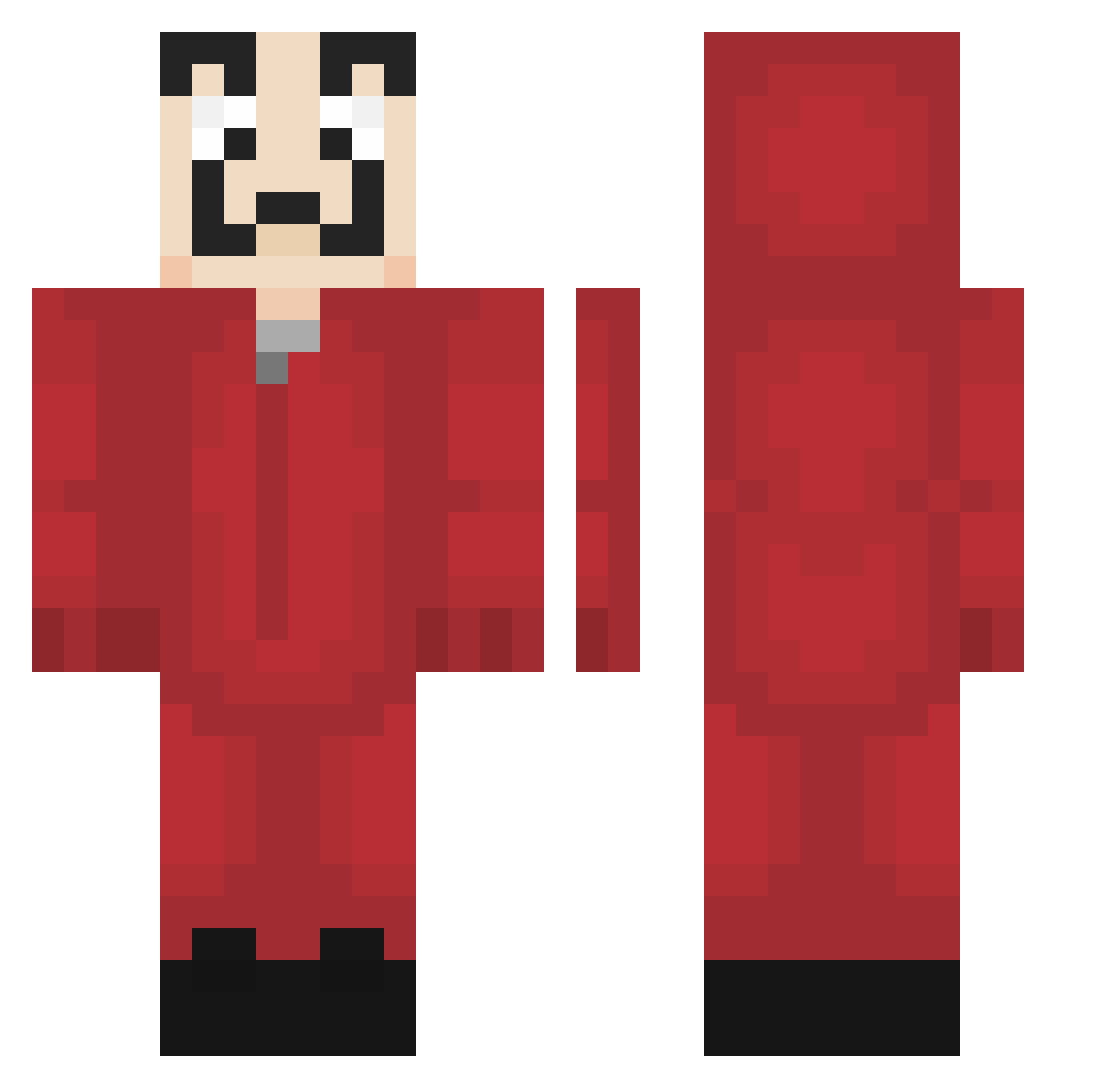 xIamNotCreative Minecraft skin, front and back view
