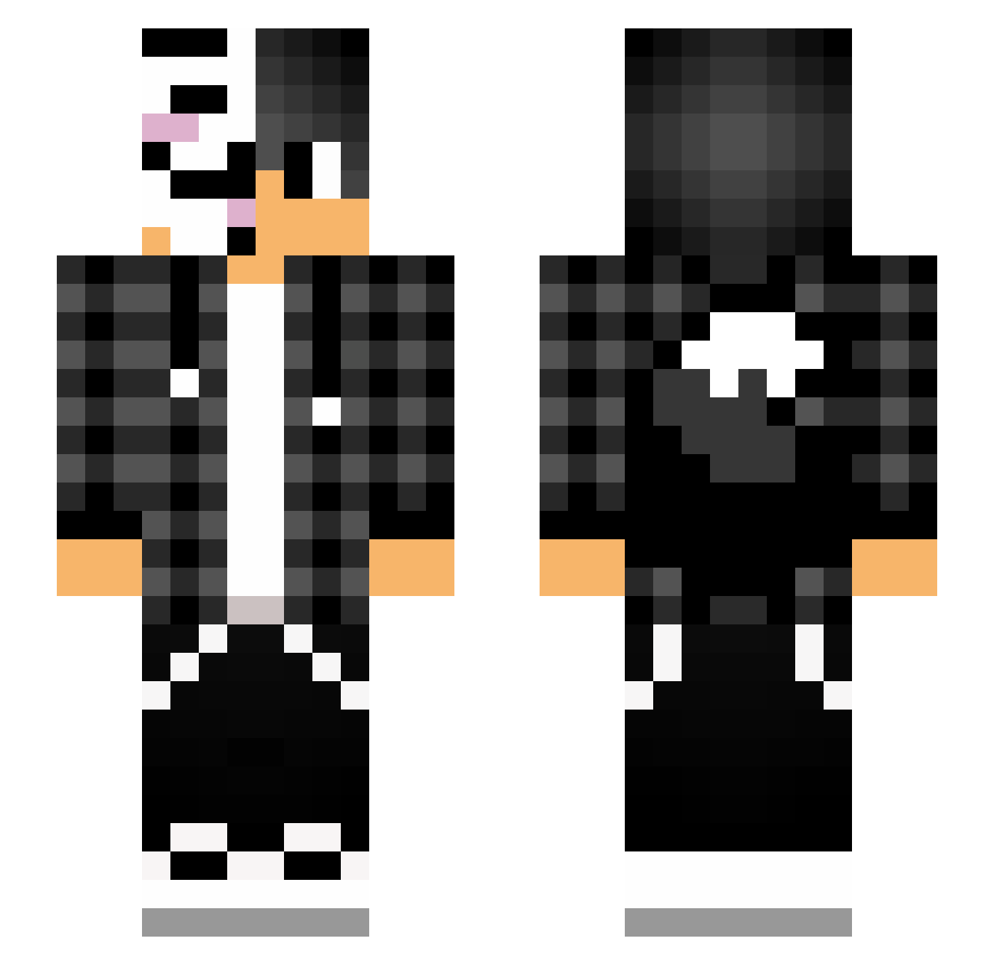 Mrs_Hubba_Bubba Minecraft skin, front and back view