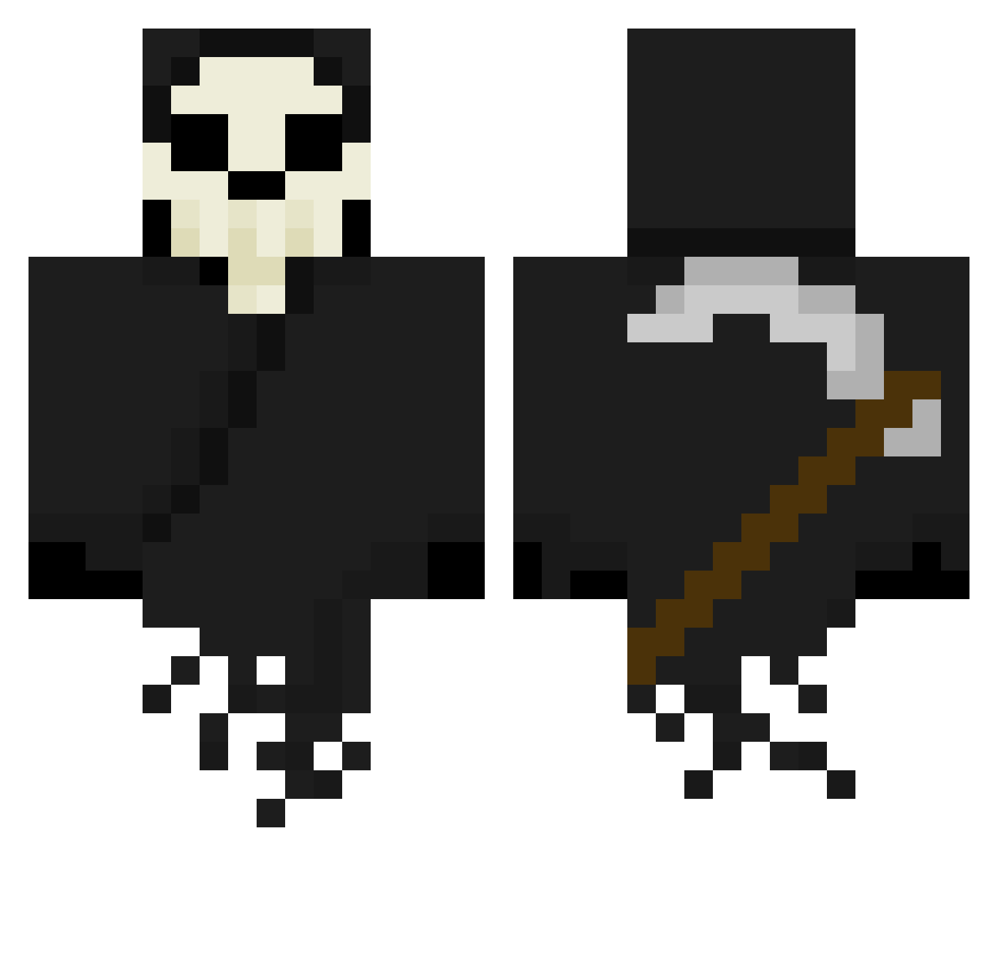 Flaydious Minecraft skin, front and back view