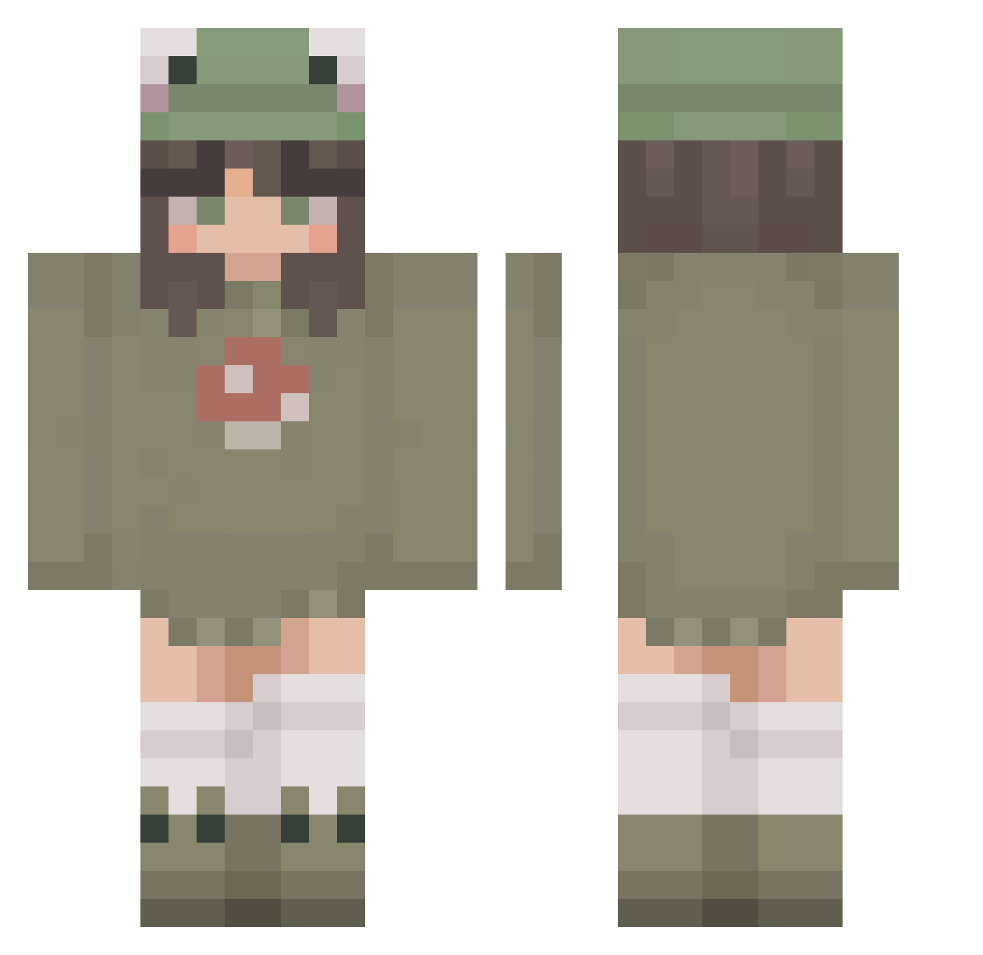Kutie_Kitty7 Minecraft skin, front and back view