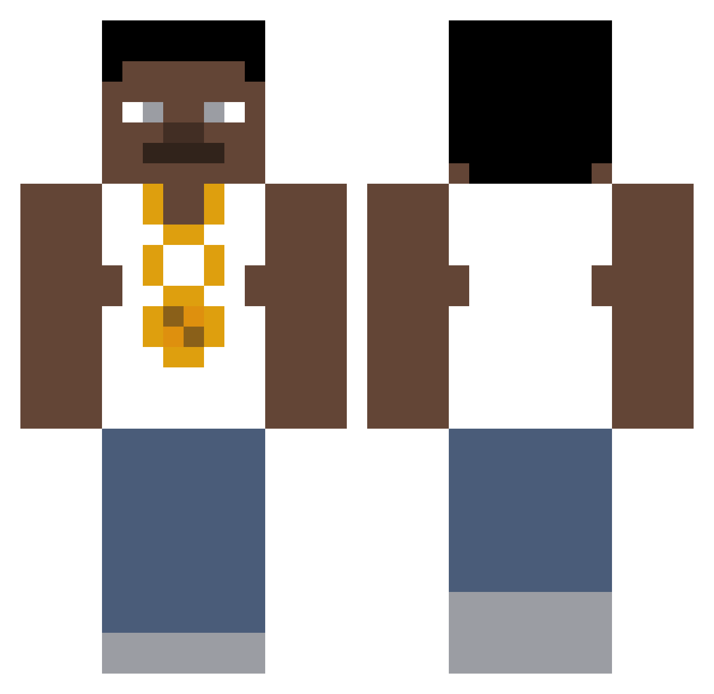 rivps Minecraft skin, front and back view