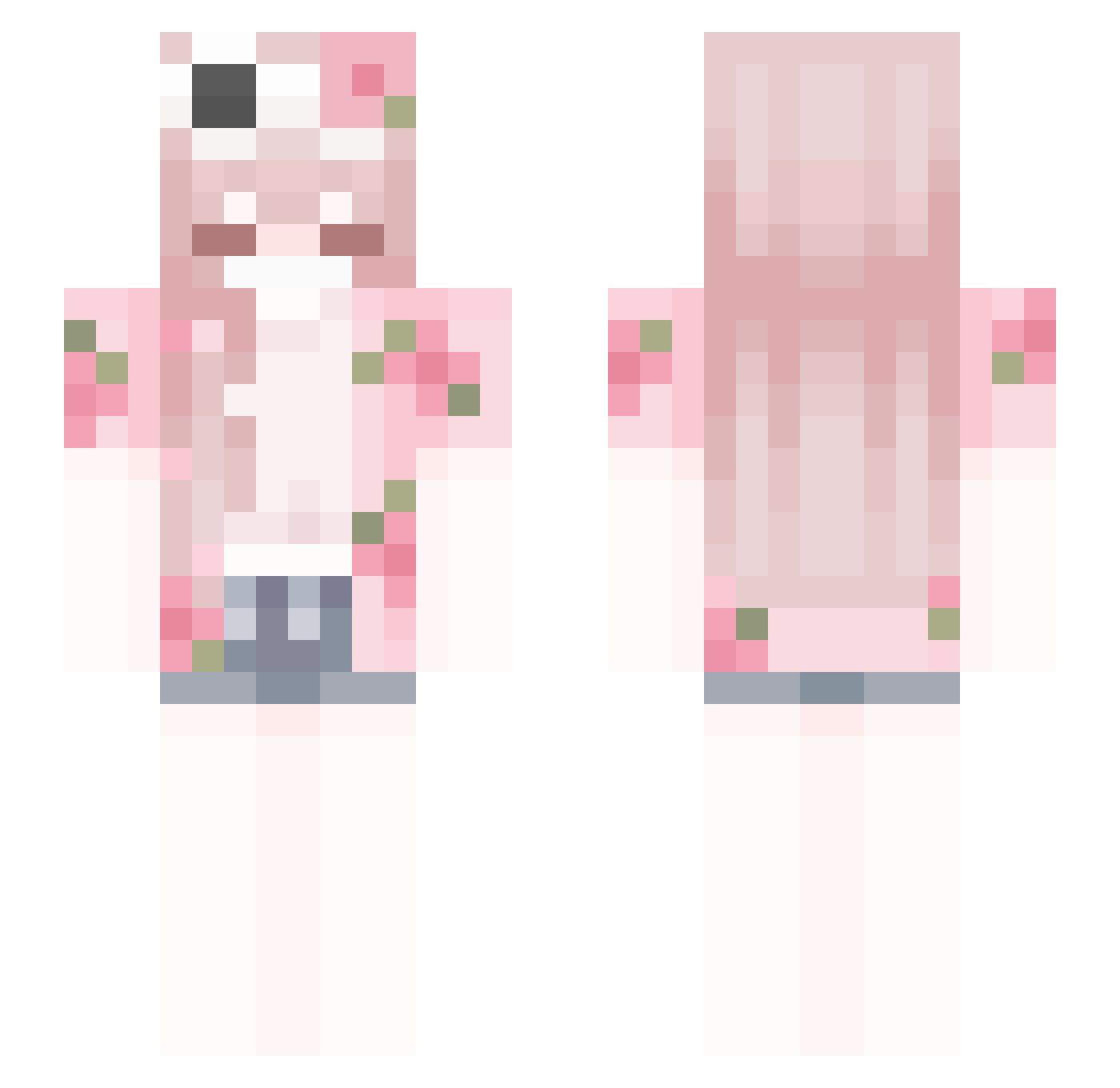 Lu_na1232 Minecraft skin, front and back view