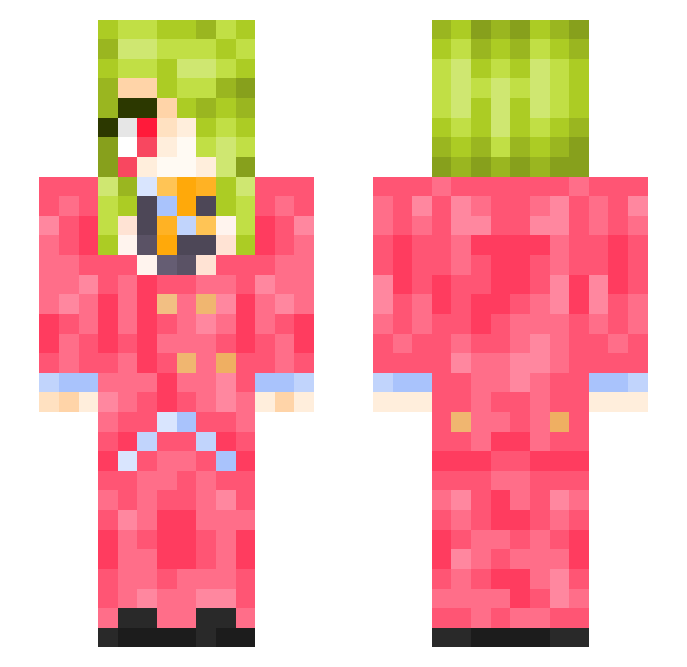 Nazar22 Minecraft skin, front and back view