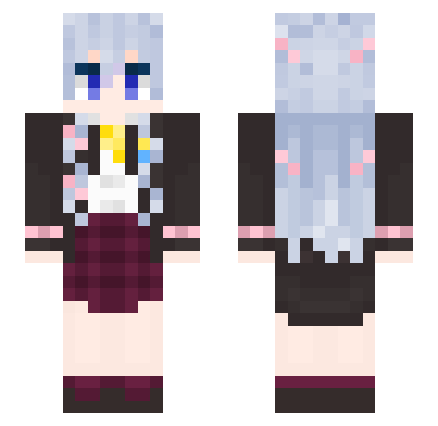 ly04 Minecraft skin, front and back view