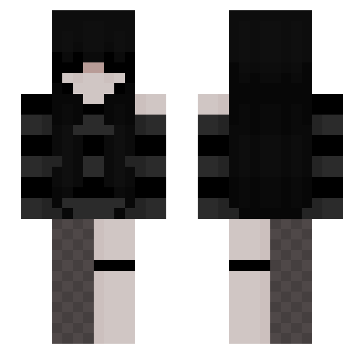 zxcnika Minecraft skin, front and back view