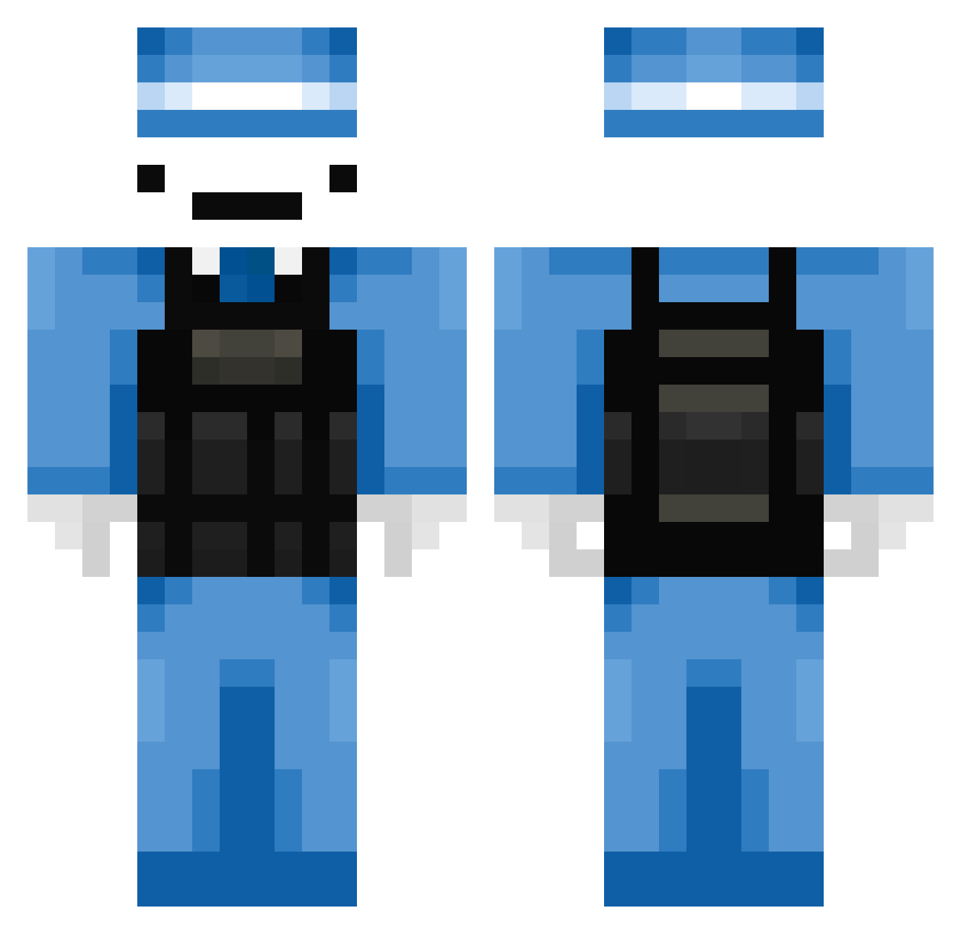 Halros Minecraft skin, front and back view