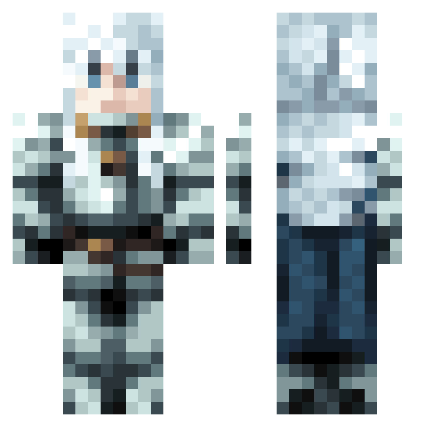 InsaneGamr Minecraft skin, front and back view
