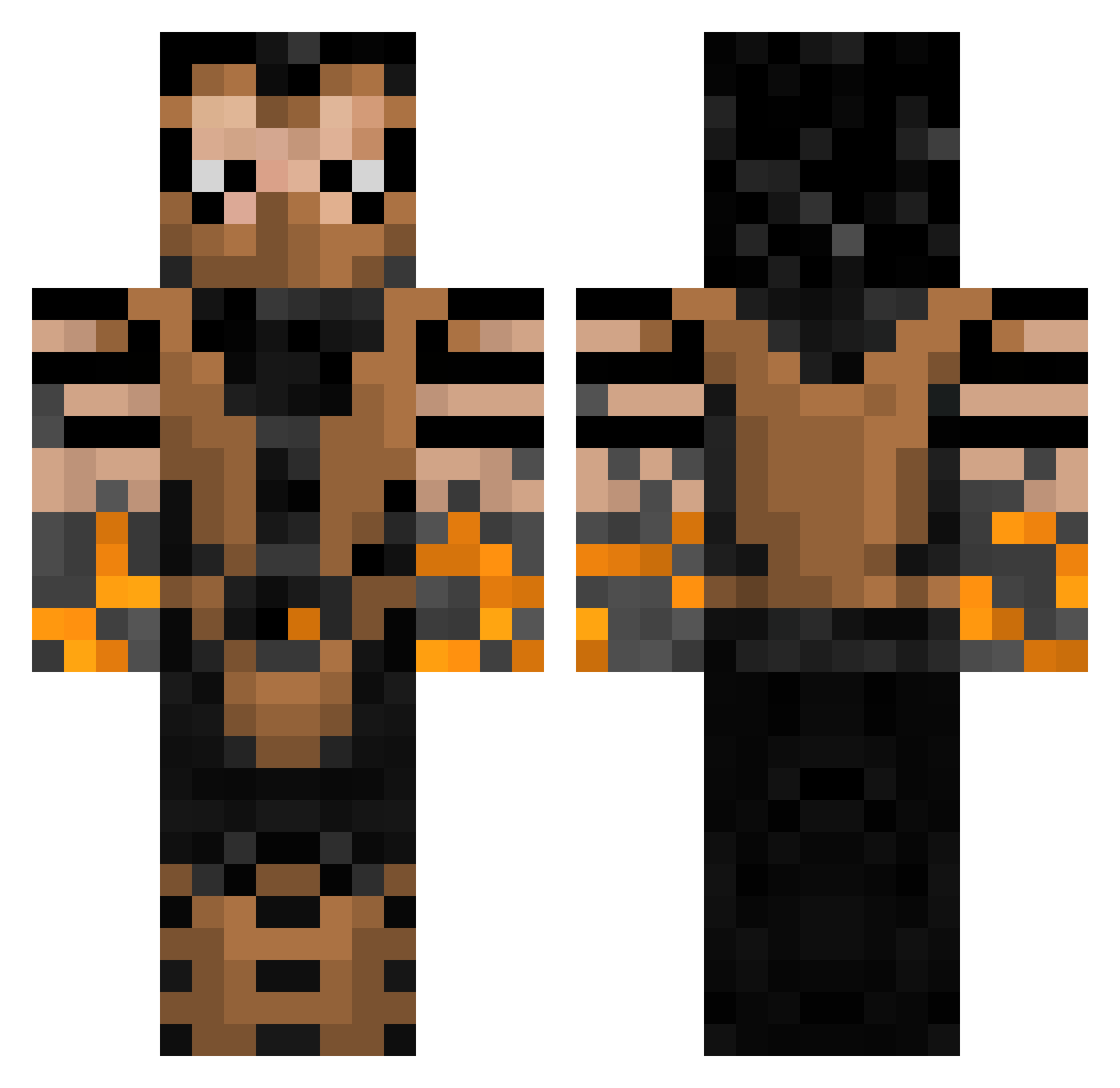 slarty42 Minecraft skin, front and back view