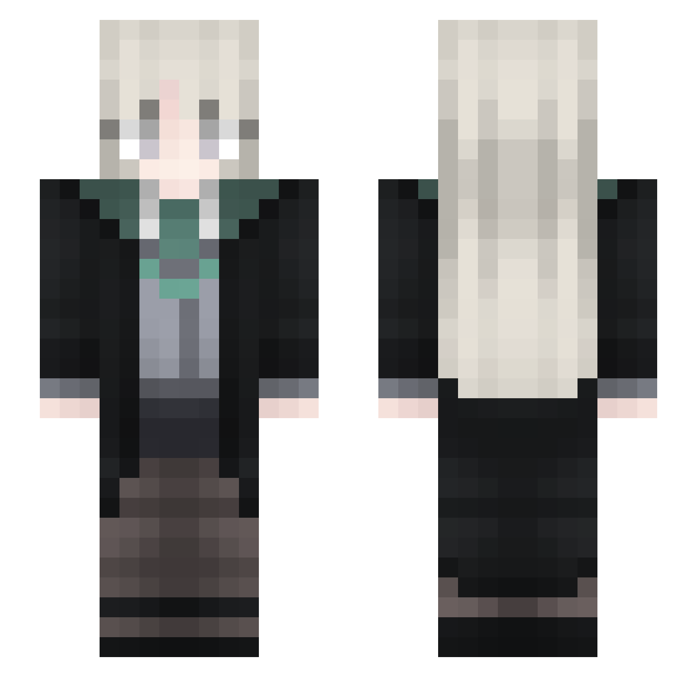 Zeewur Minecraft skin, front and back view