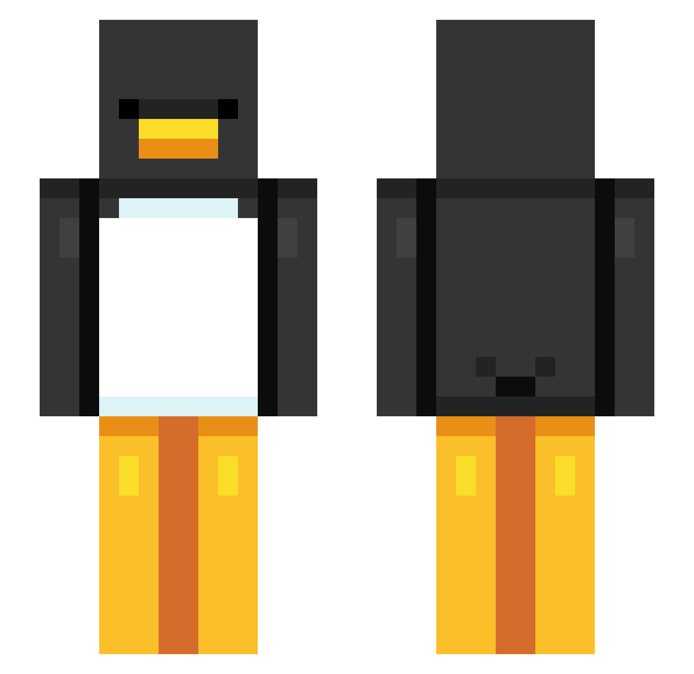 Hazzy11111 Minecraft skin, front and back view