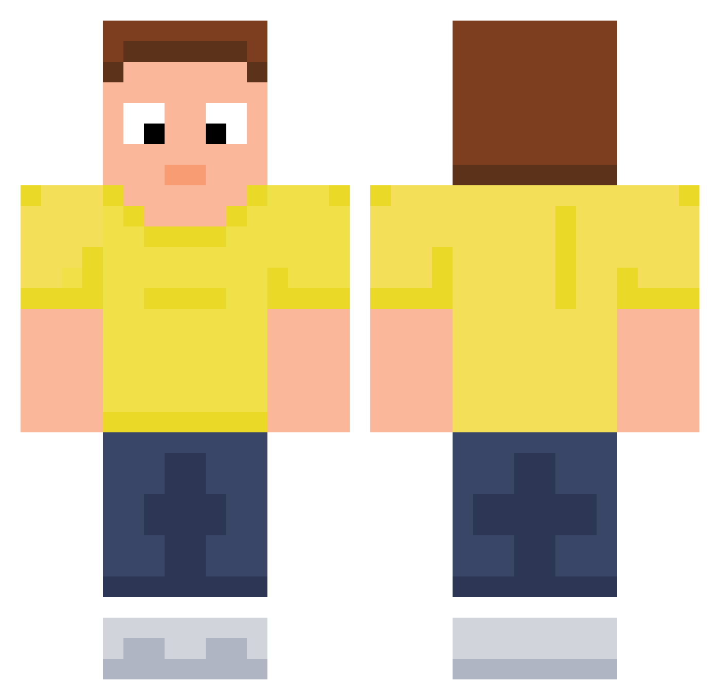uoiea Minecraft skin, front and back view