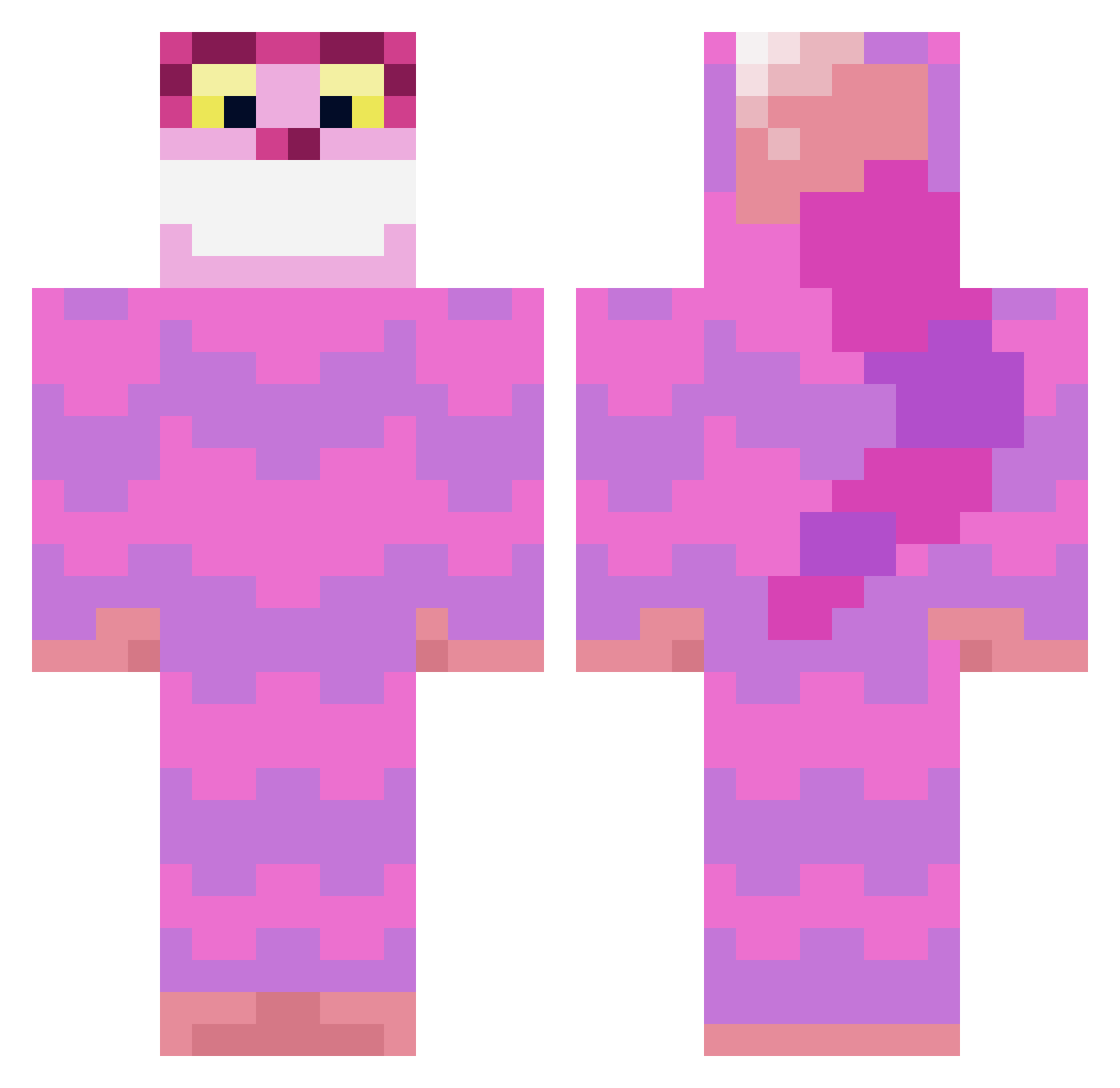 Indybrox Minecraft skin, front and back view