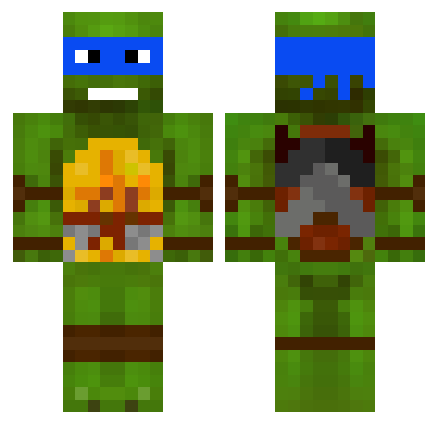 Cedevs Minecraft skin, front and back view