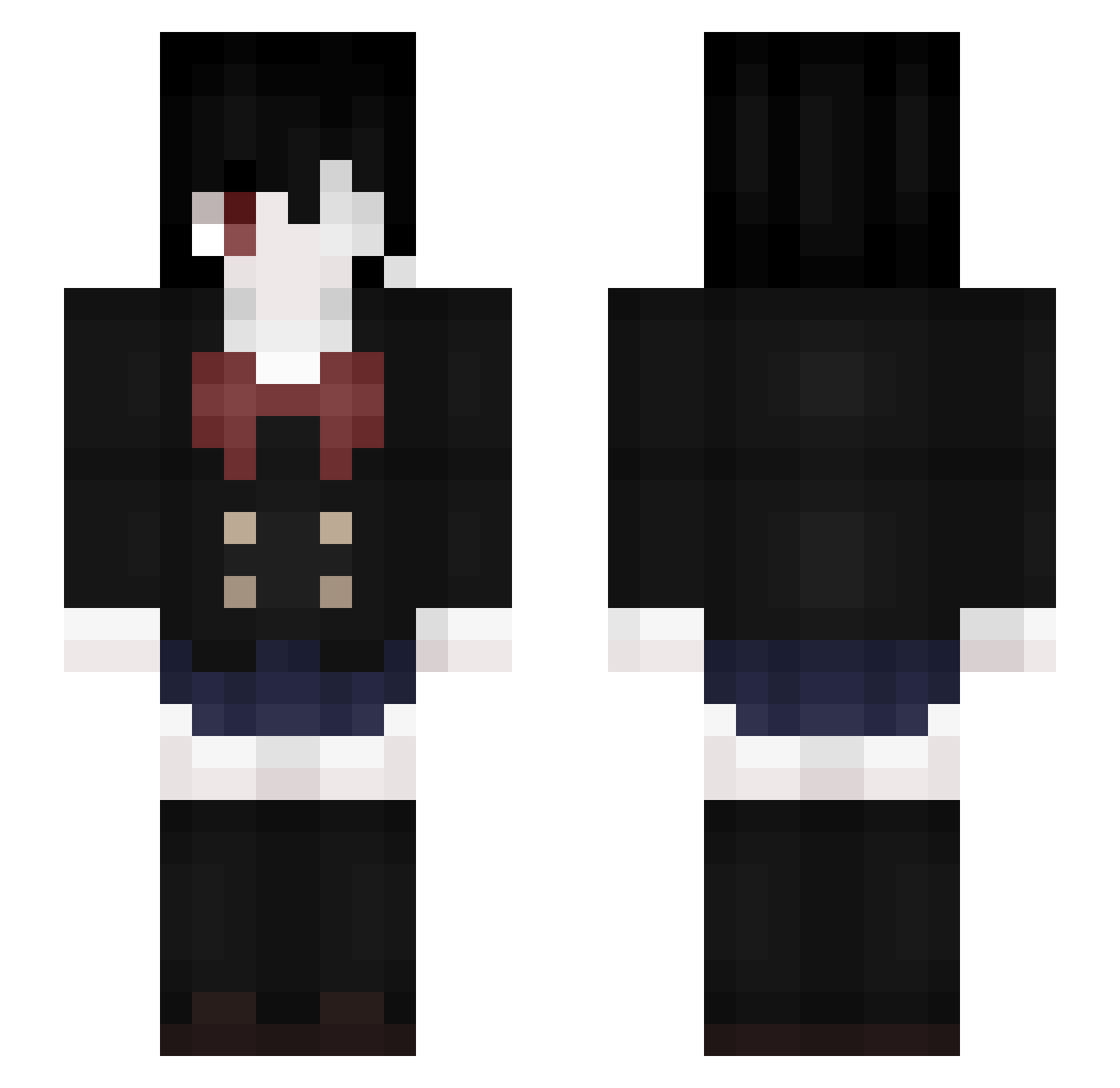 MYdishari Minecraft skin, front and back view