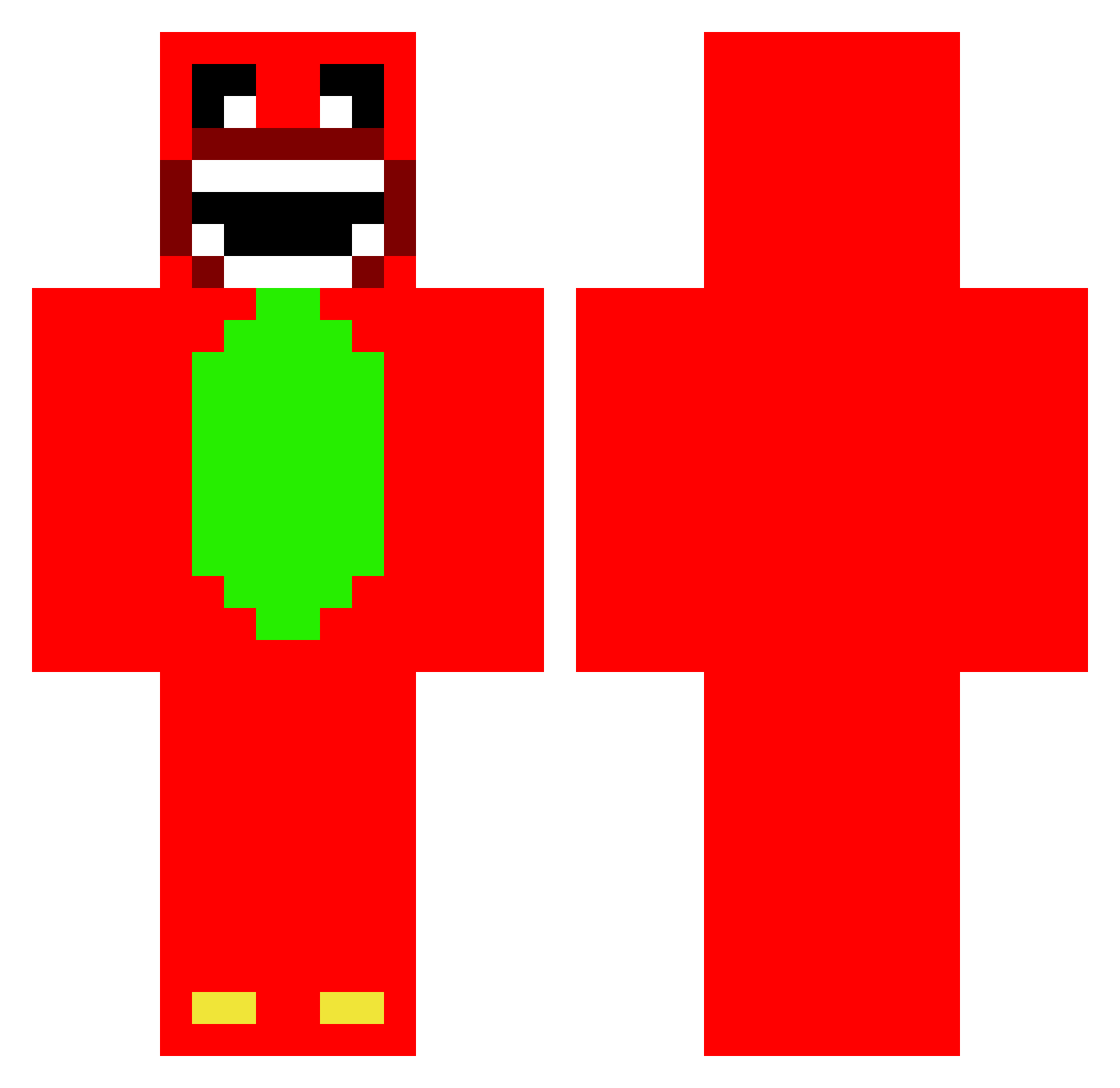 LowDTR Minecraft skin, front and back view