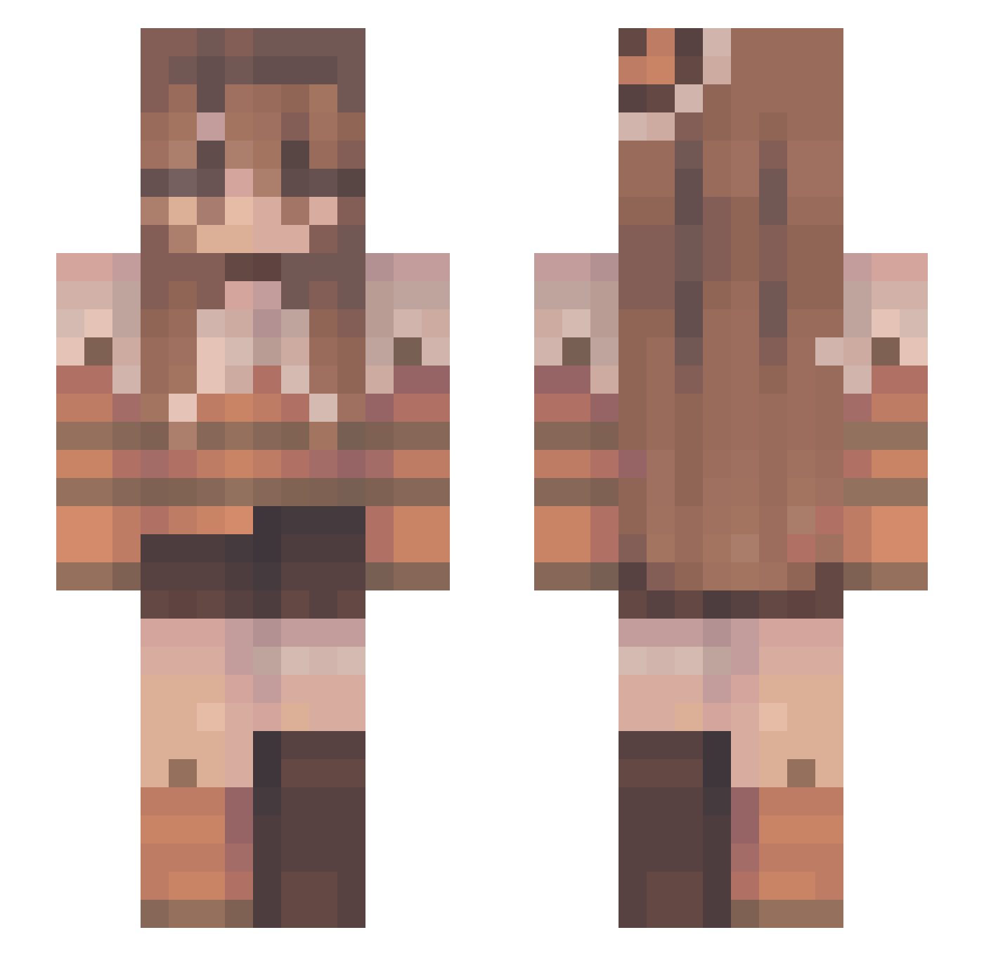 whitexlies Minecraft skin, front and back view