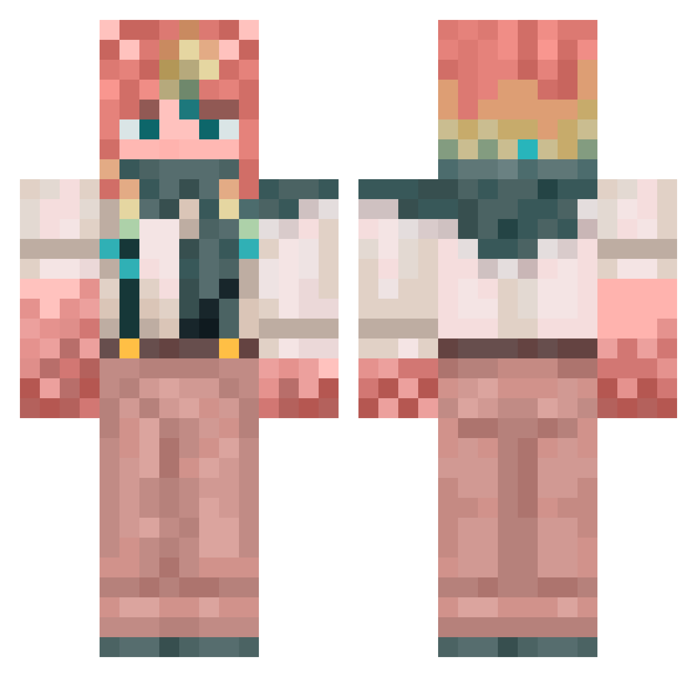 M1ke2 Minecraft skin, front and back view