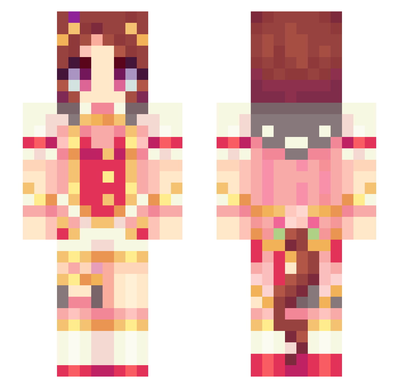 DrOrange88 Minecraft skin, front and back view