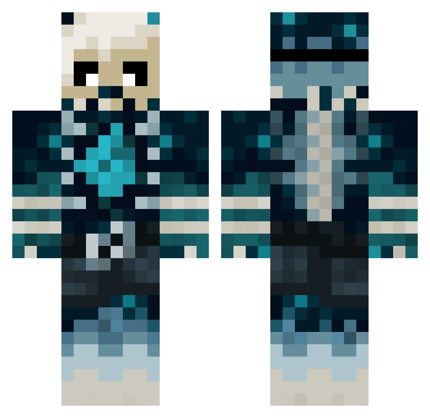 Serafina_black Minecraft skin, front and back view