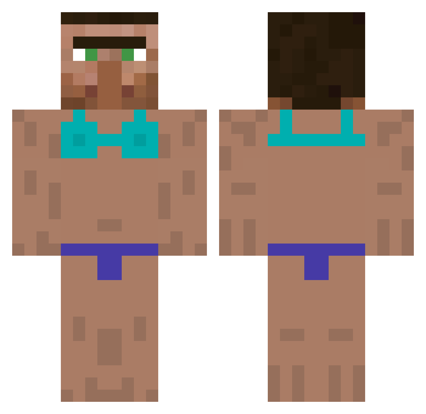 Spiritlee Minecraft skin, front and back view