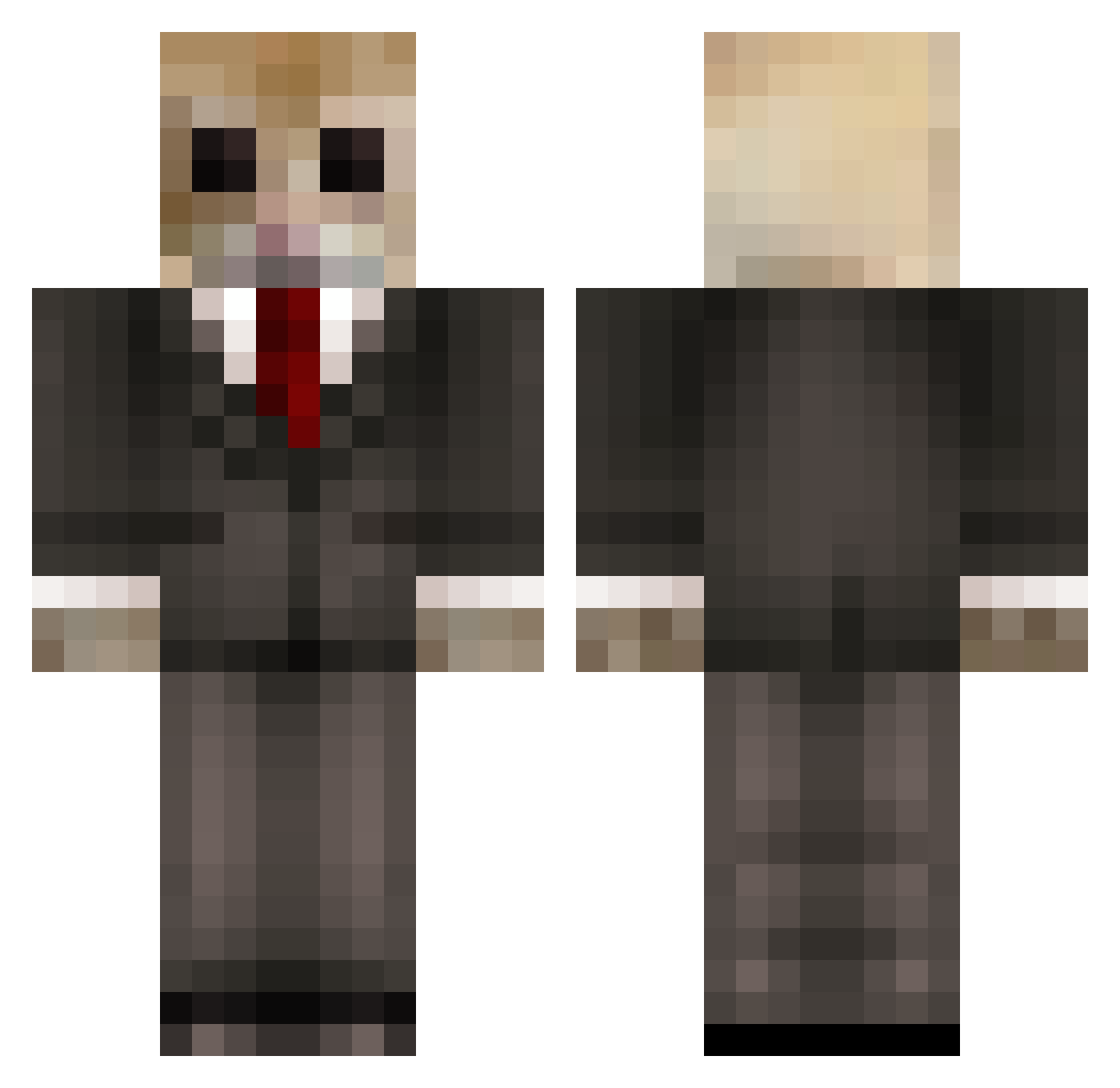 Lacortee Minecraft skin, front and back view