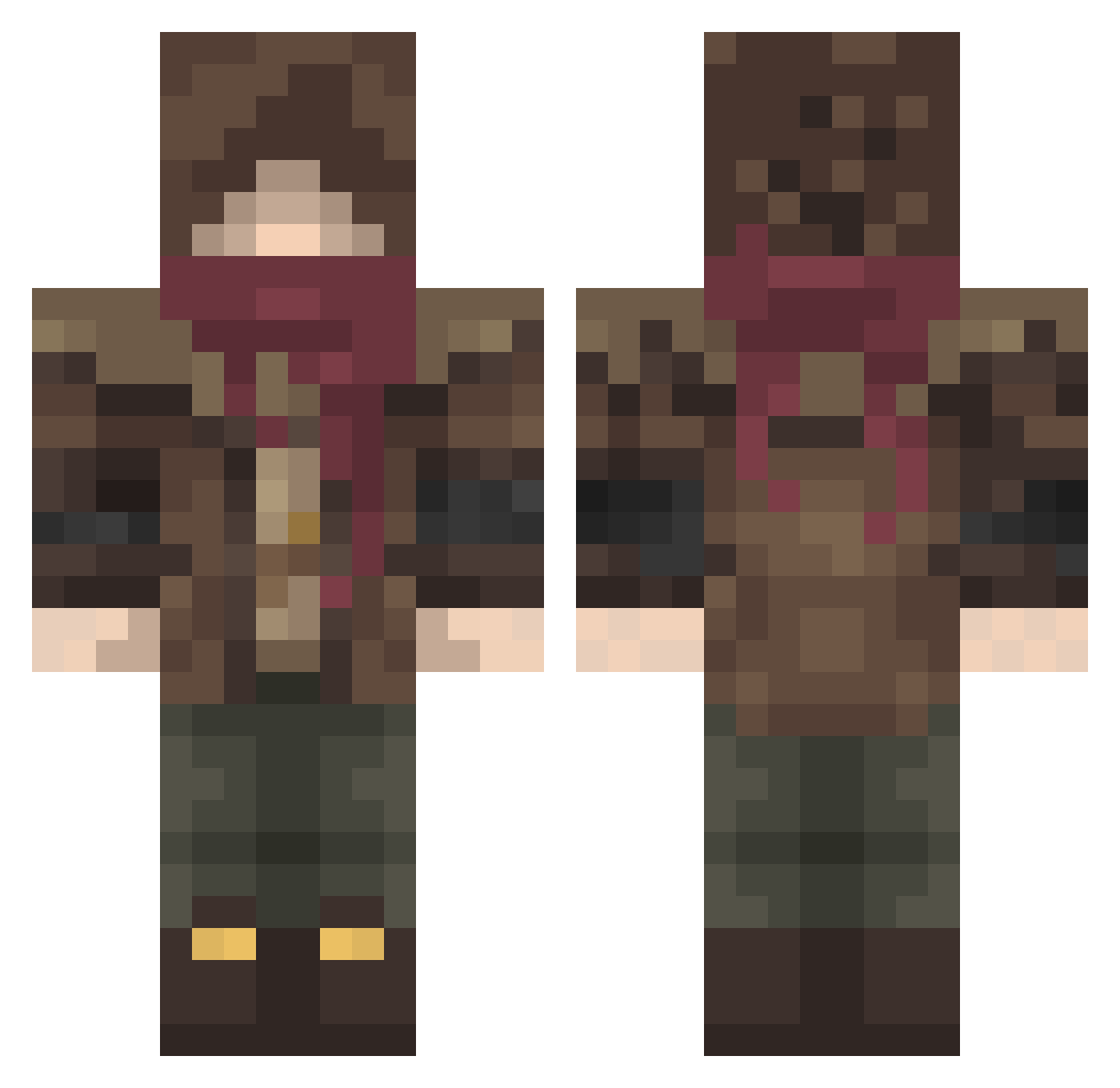 Dhalleous Minecraft skin, front and back view