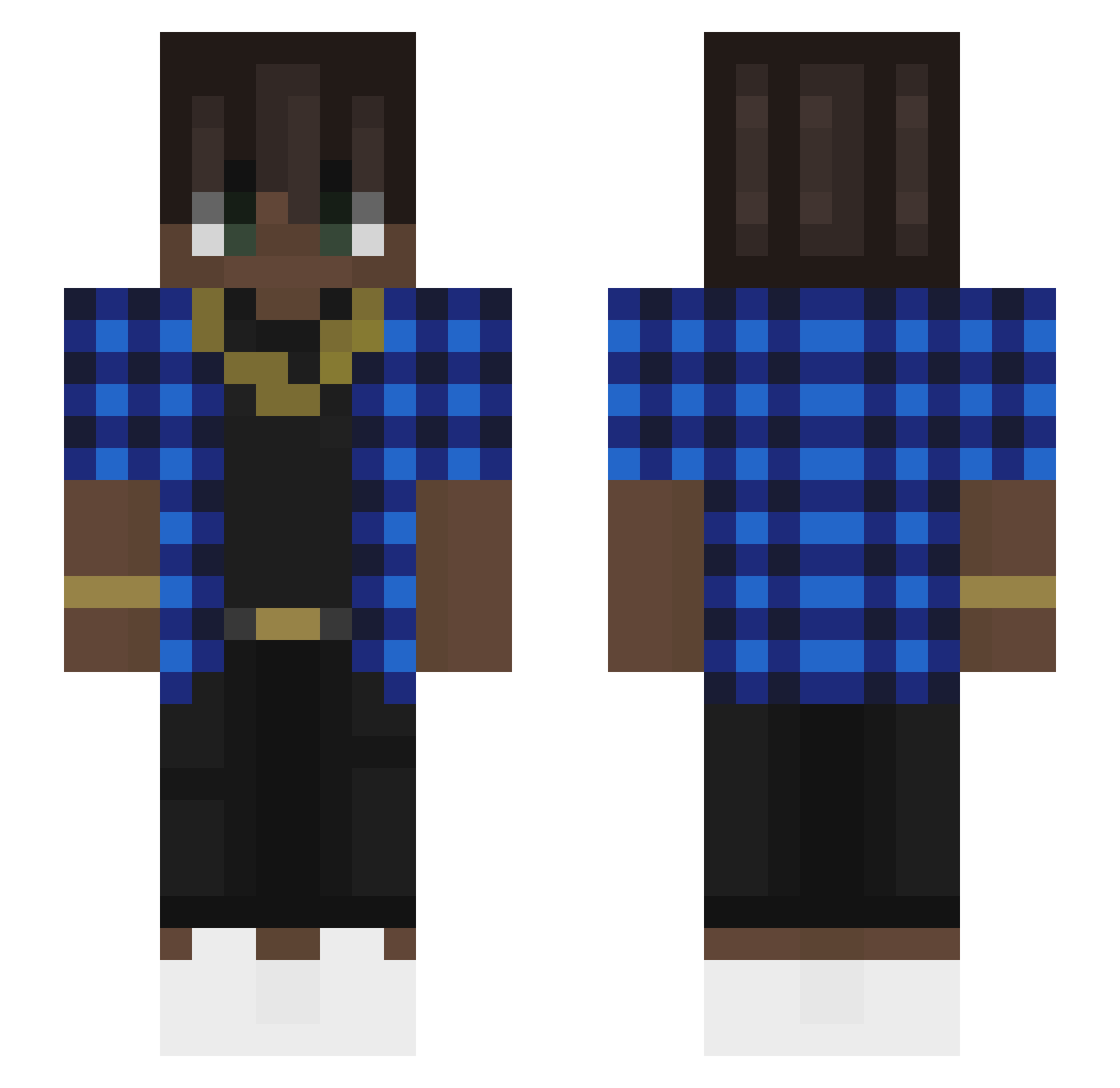 Schokoshakee Minecraft skin, front and back view