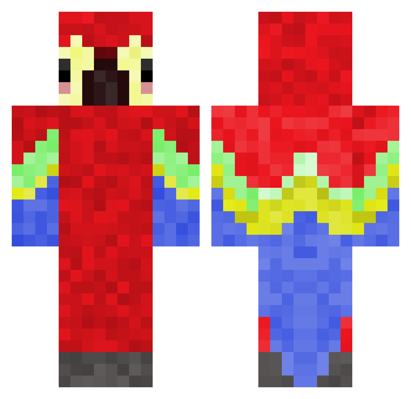 56rt Minecraft skin, front and back view