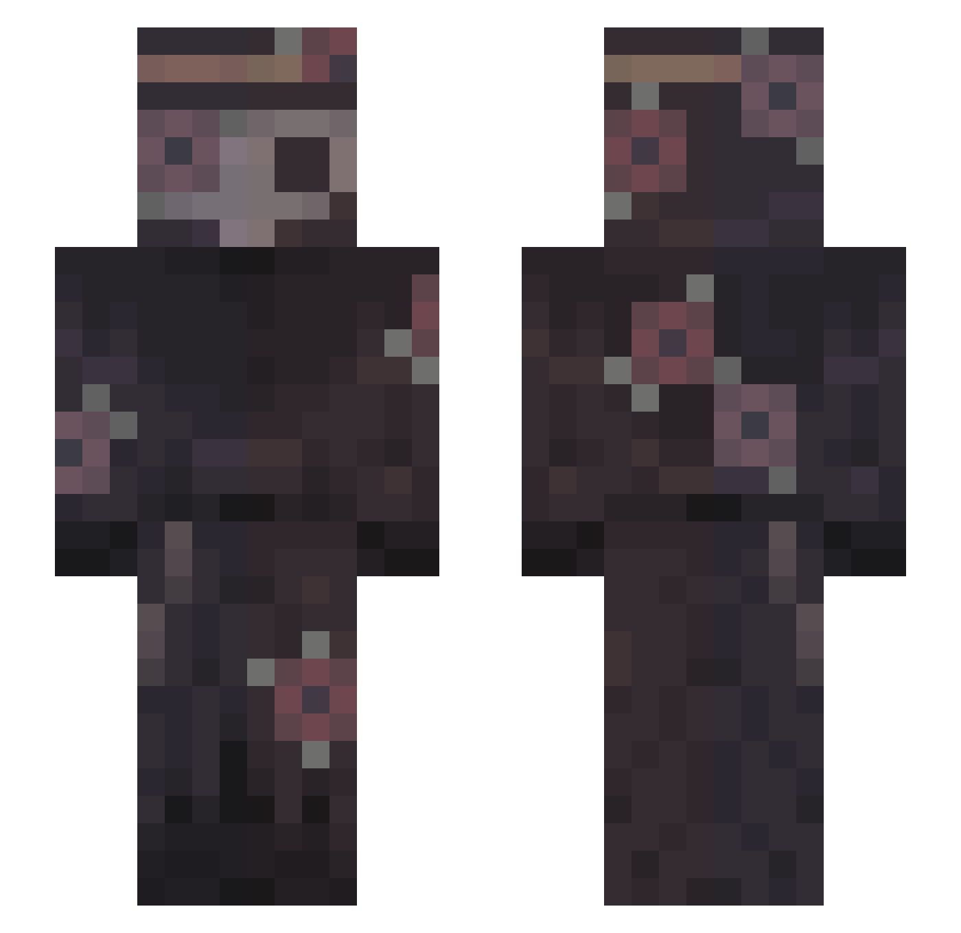 vejdon Minecraft skin, front and back view