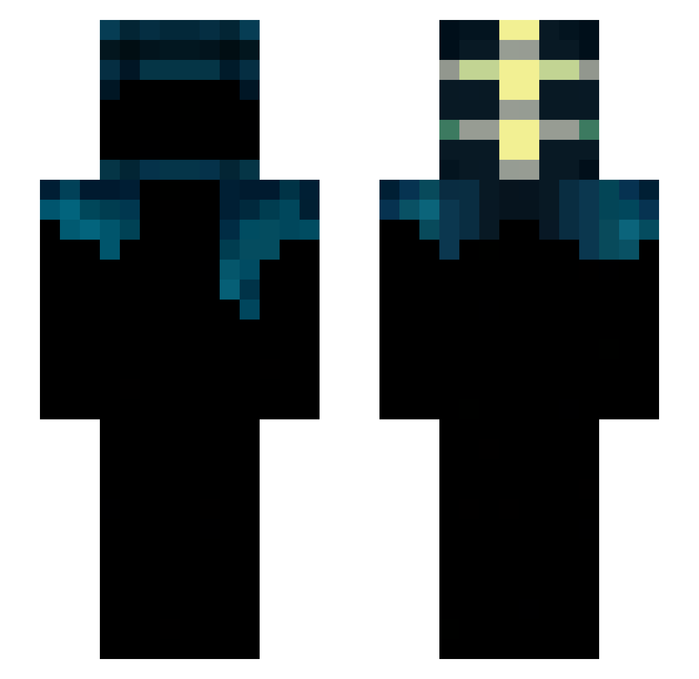 qruv Minecraft skin, front and back view