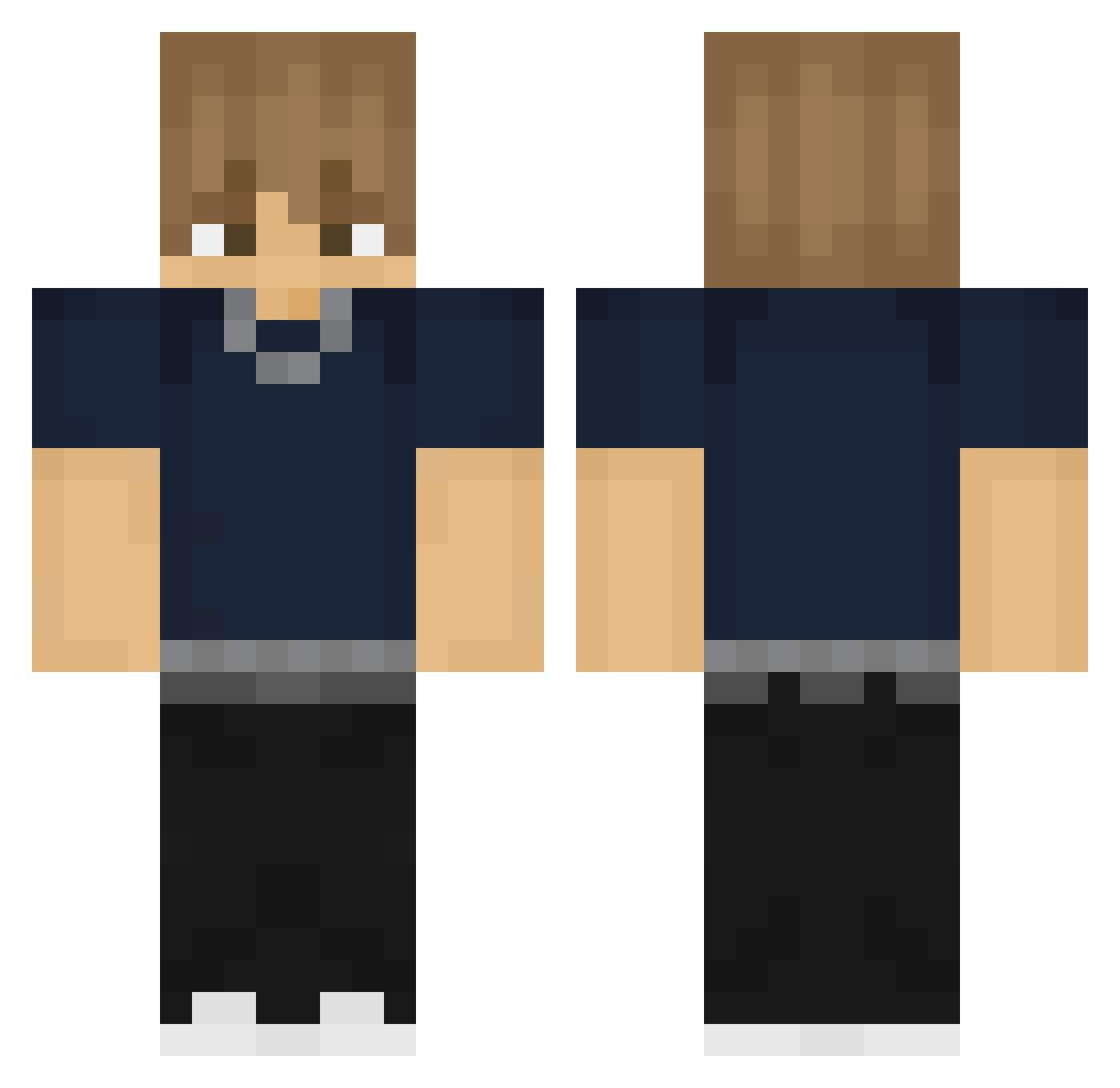 aruro Minecraft skin, front and back view