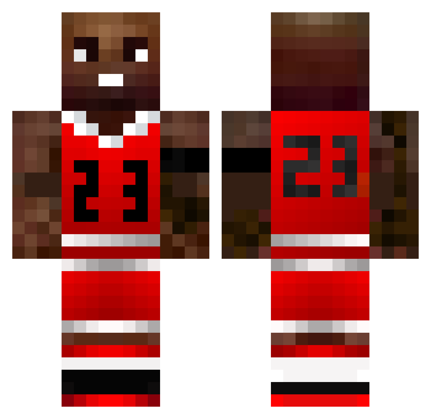 Jordna Minecraft skin, front and back view