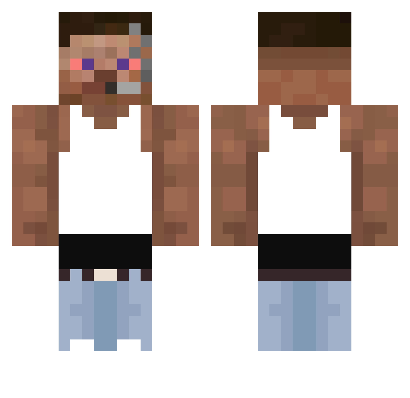 L1lBja Minecraft skin, front and back view