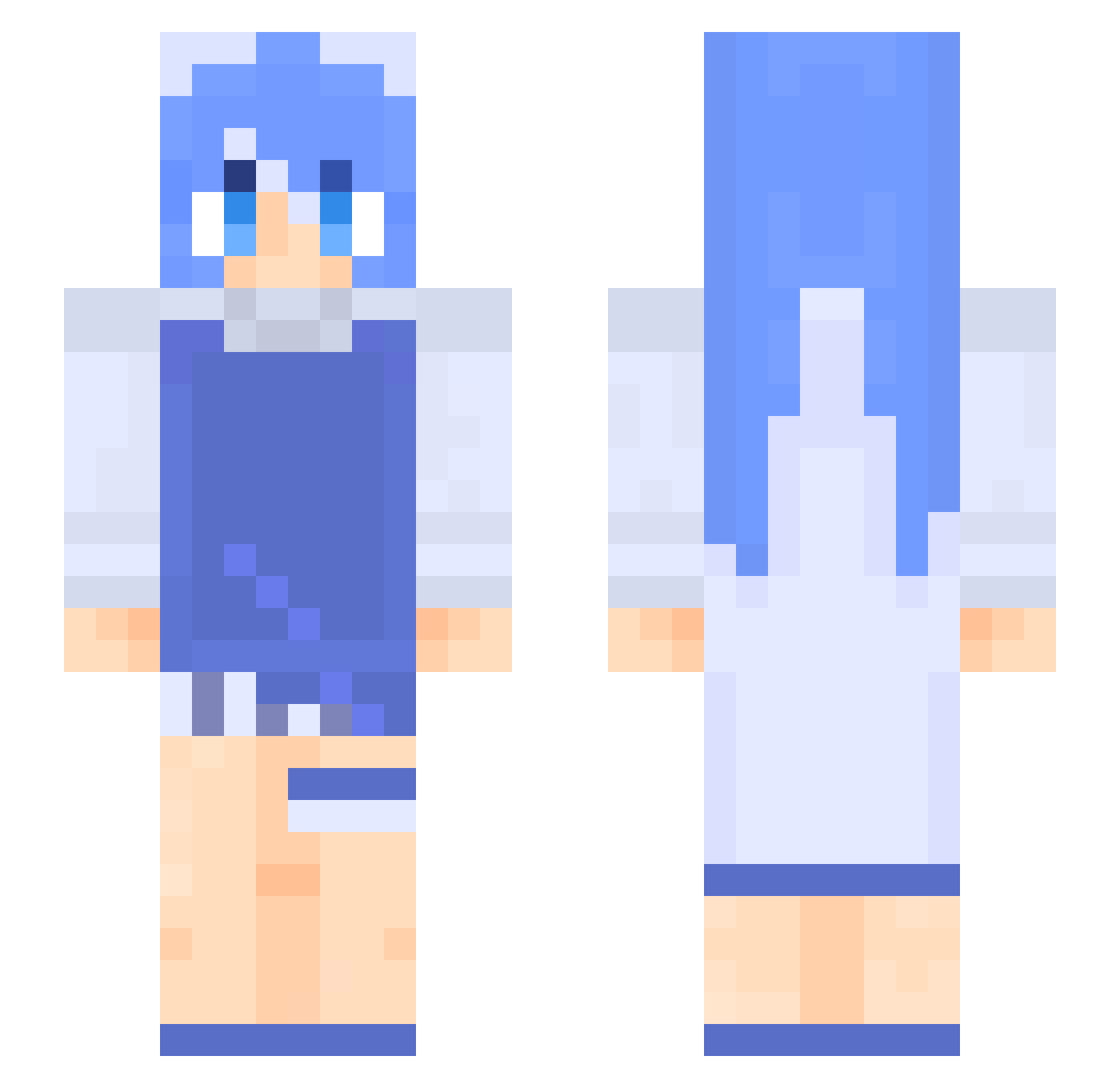 SheepCrusader Minecraft skin, front and back view