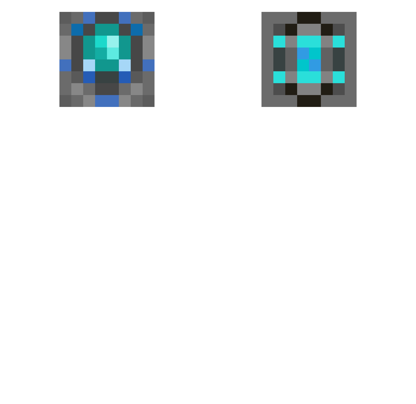 Moory Minecraft skin, front and back view