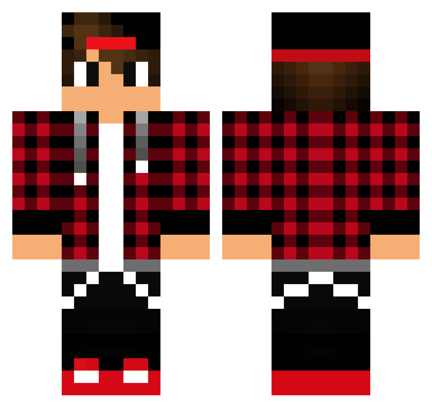 Ruininq Minecraft skin, front and back view