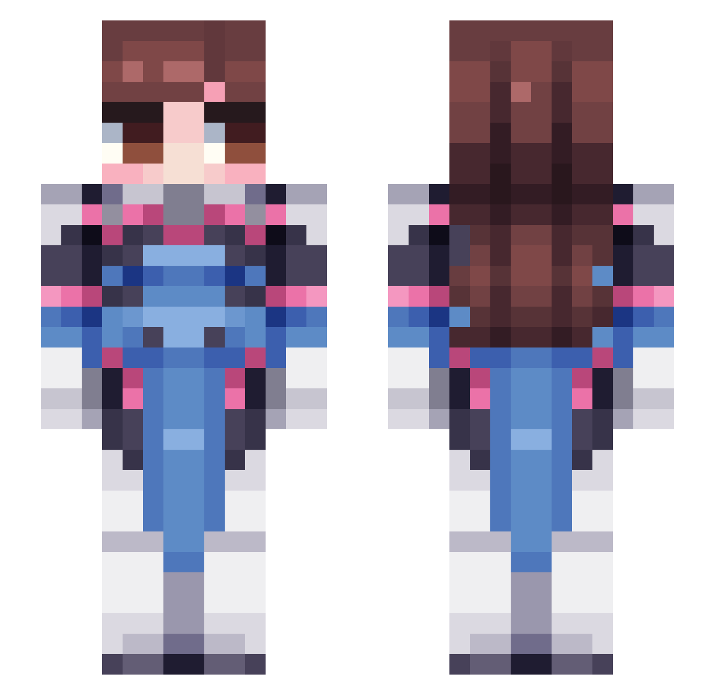 shiqingcia Minecraft skin, front and back view