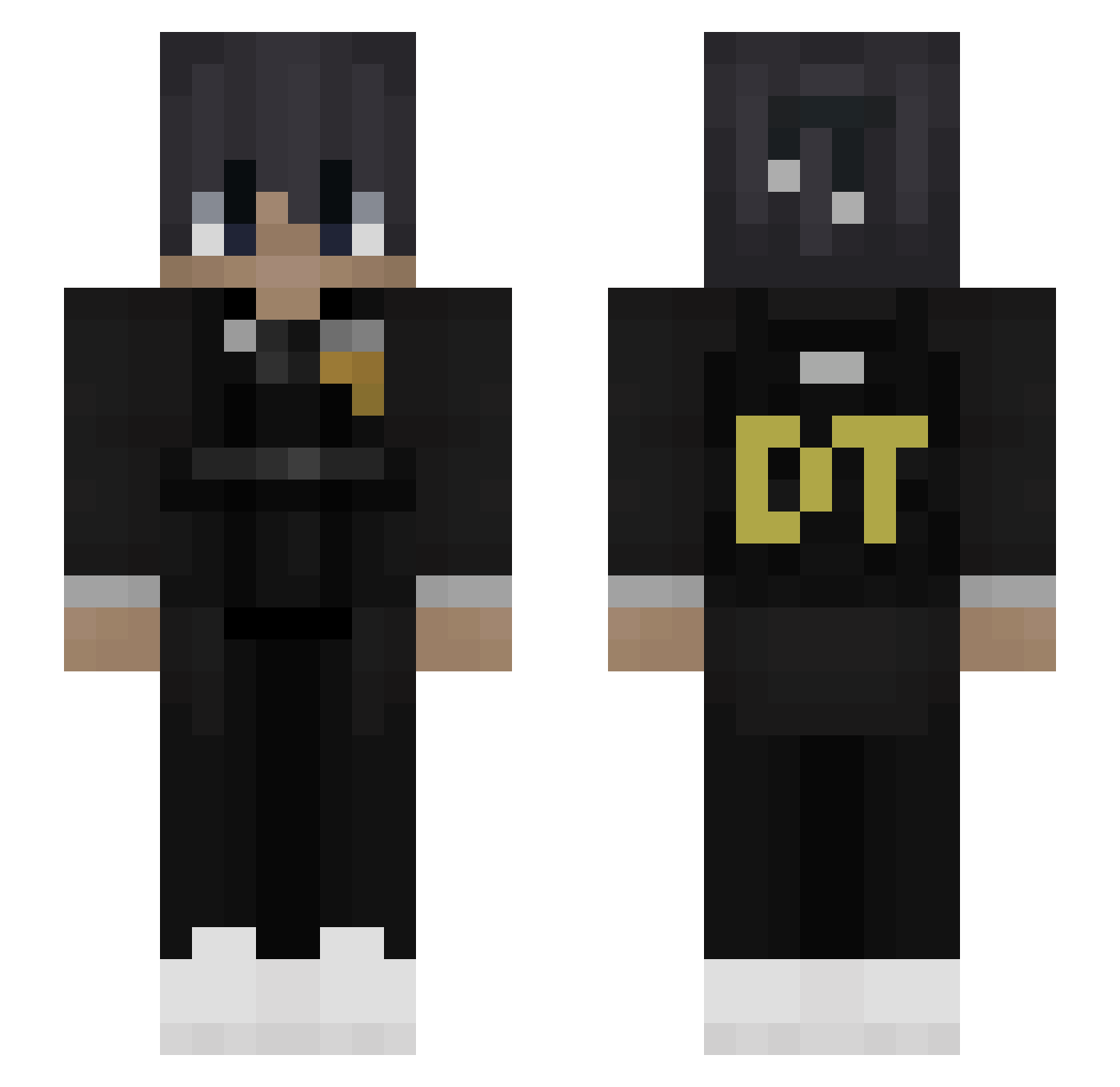 48Hate Minecraft skin, front and back view