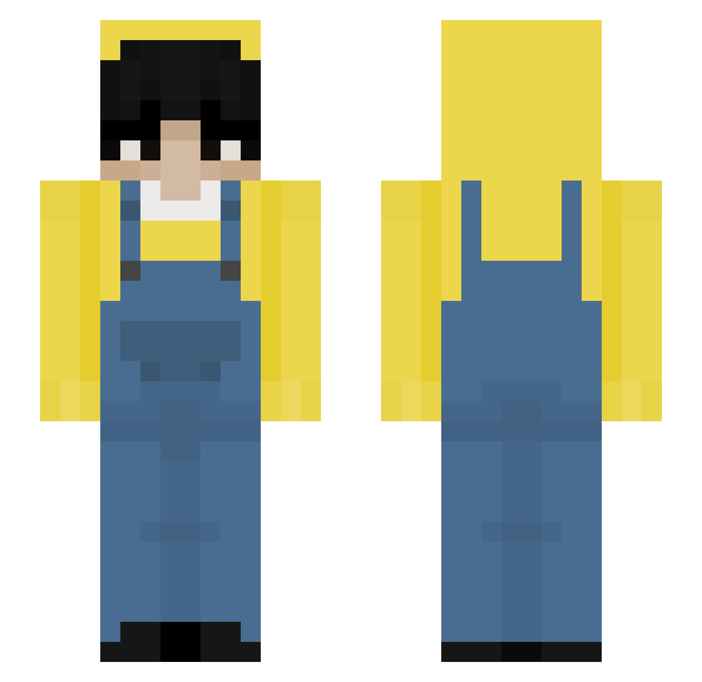 labubuno Minecraft skin, front and back view