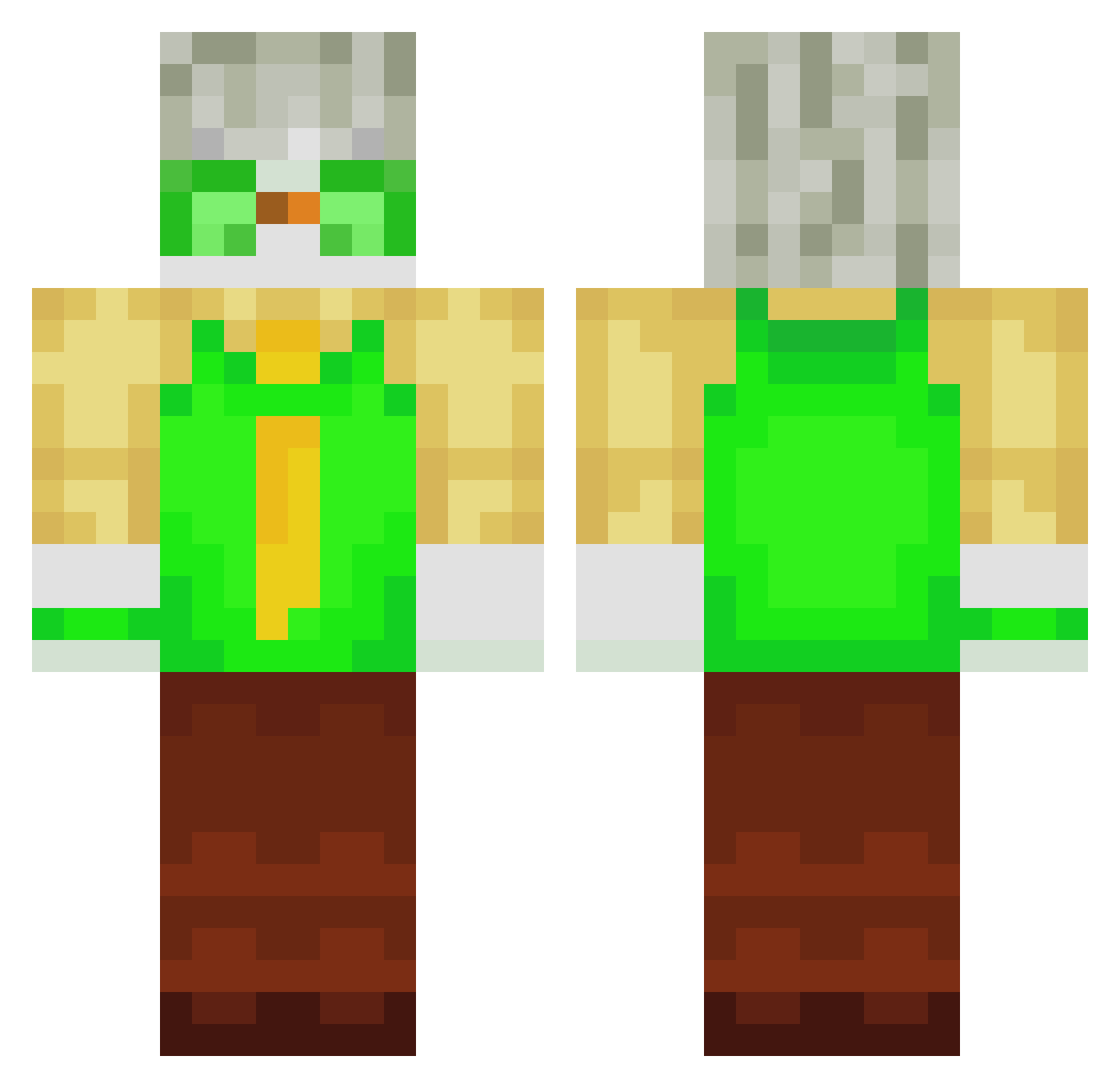Maxximatics Minecraft skin, front and back view