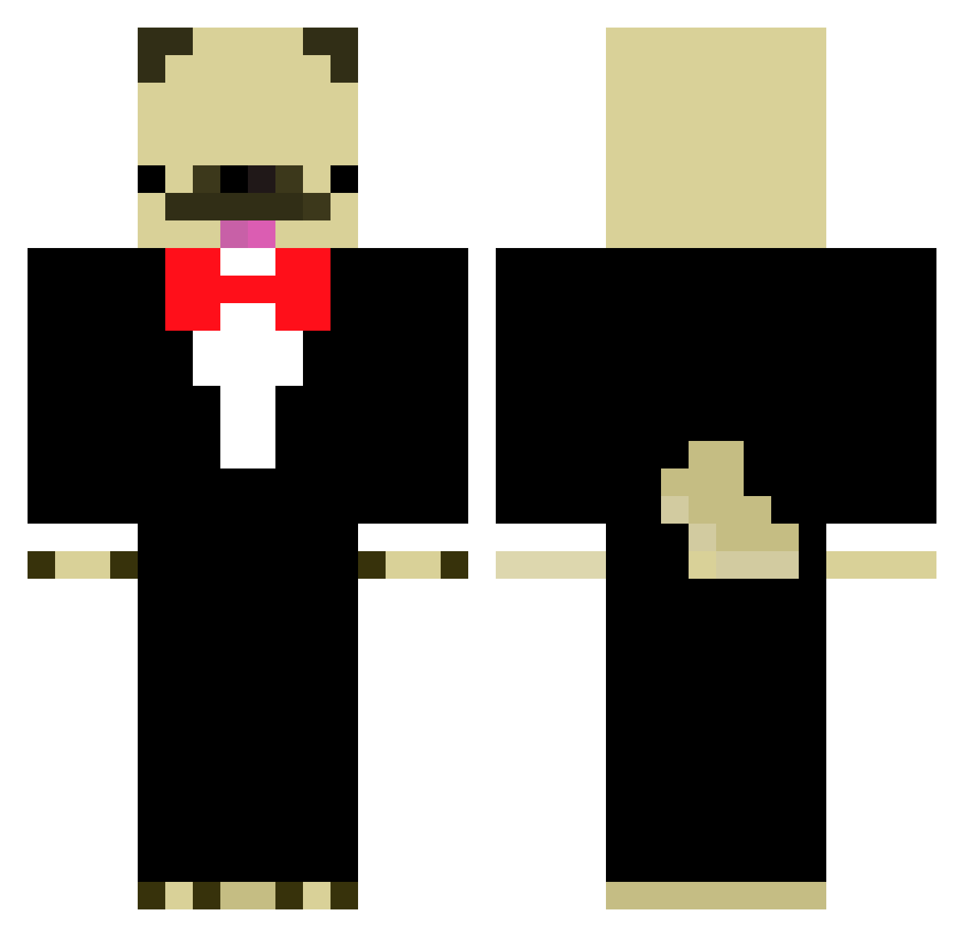 puglover99974 Minecraft skin, front and back view