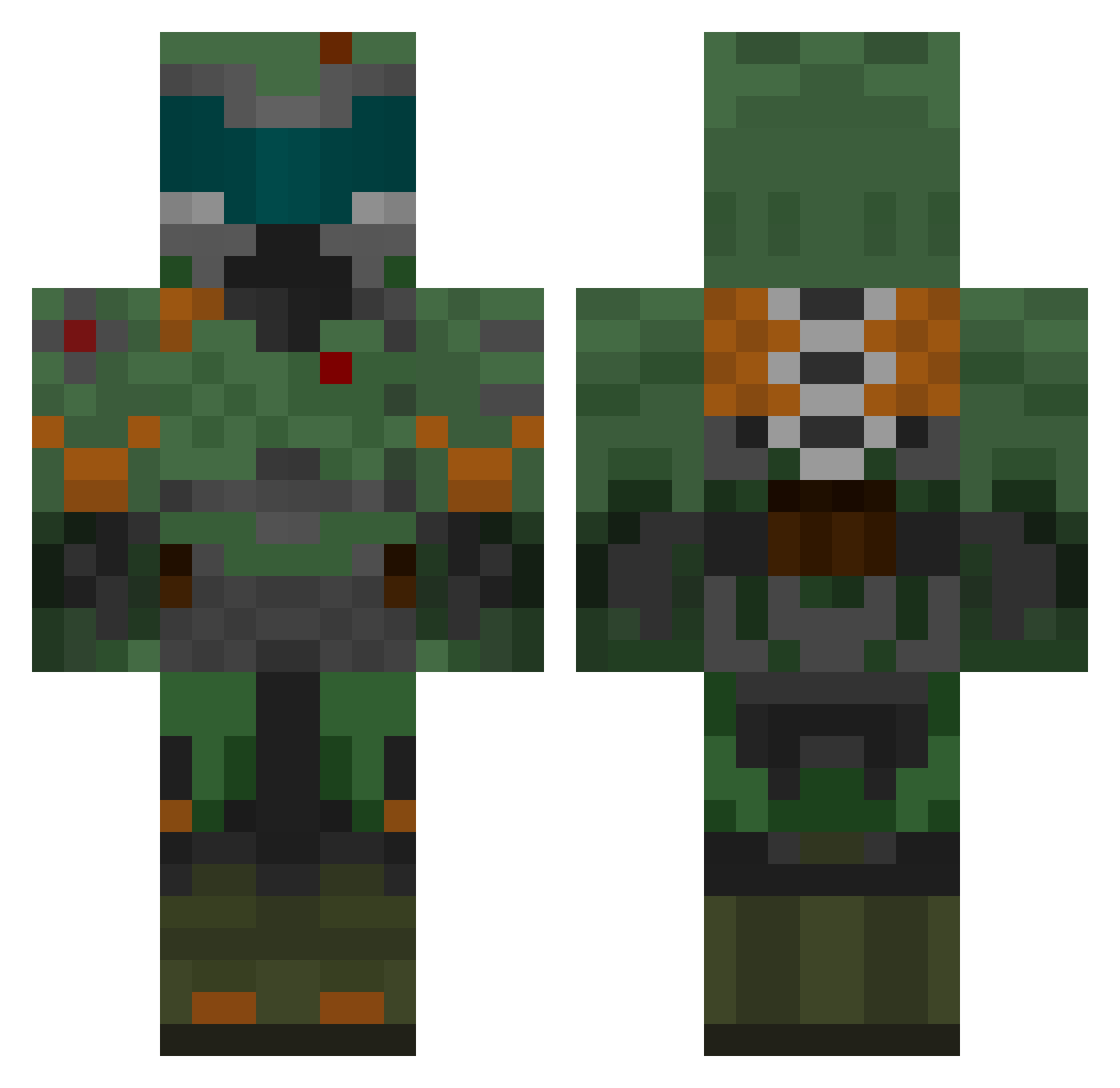 Emperorpaul Minecraft skin, front and back view
