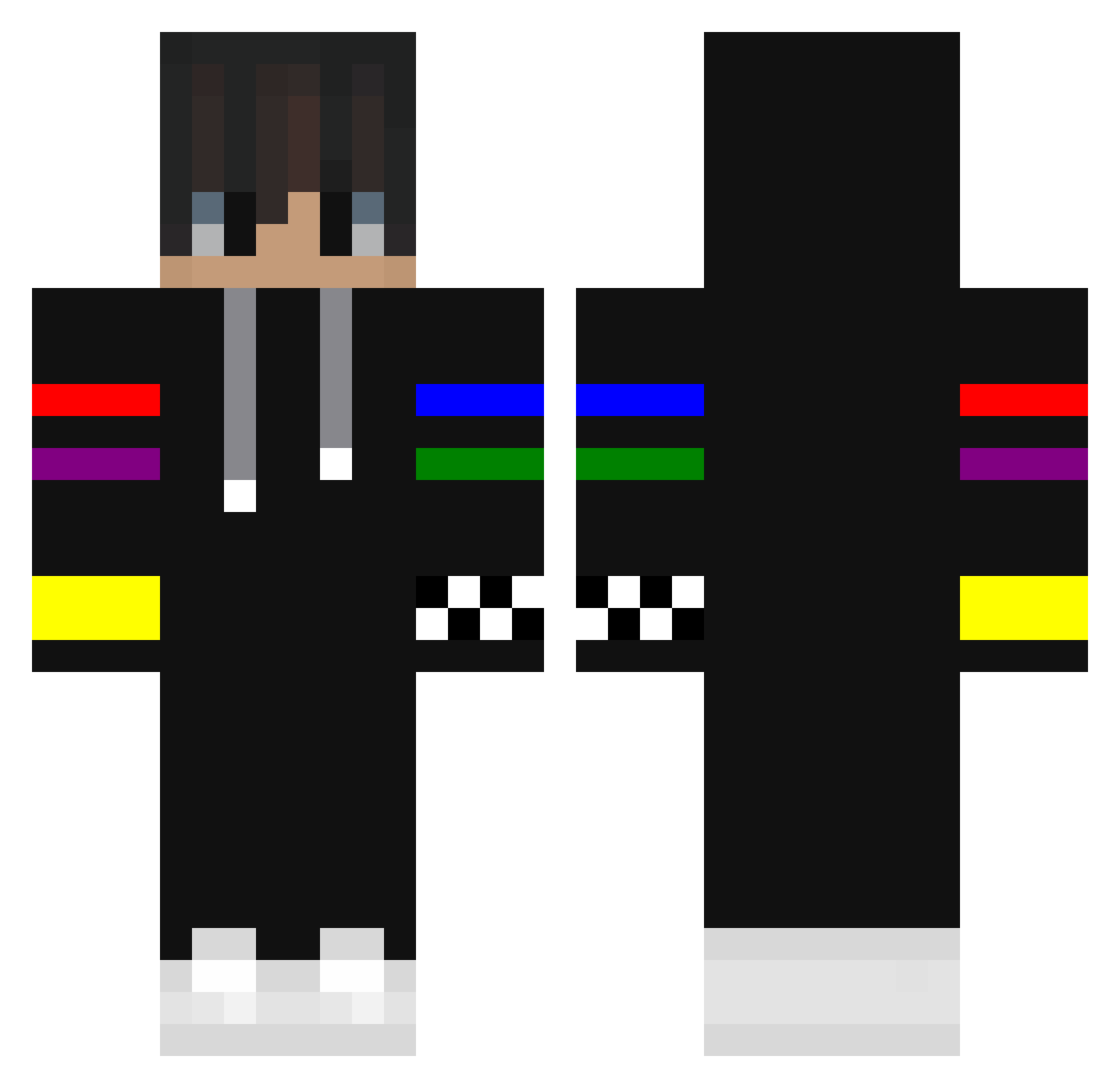 Canicam42 Minecraft skin, front and back view