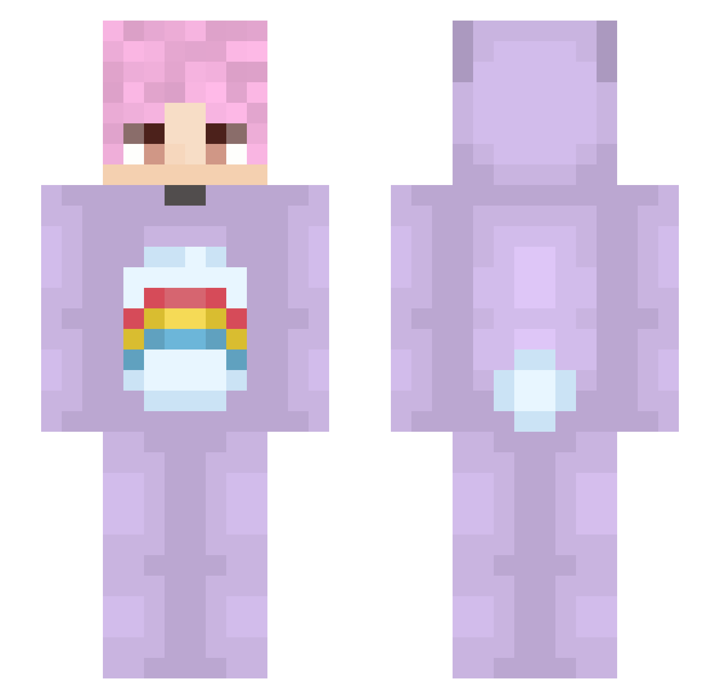 Dollhouses Minecraft skin, front and back view