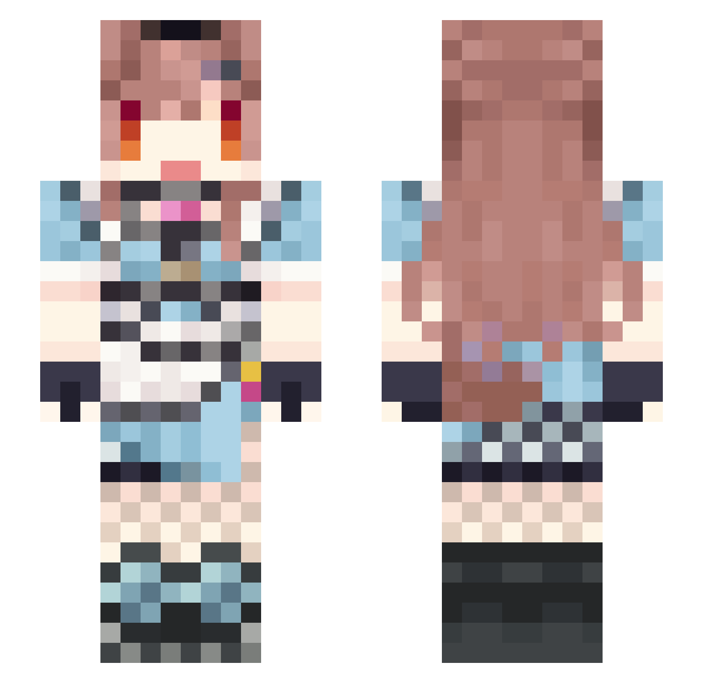 O_OLIVE Minecraft skin, front and back view