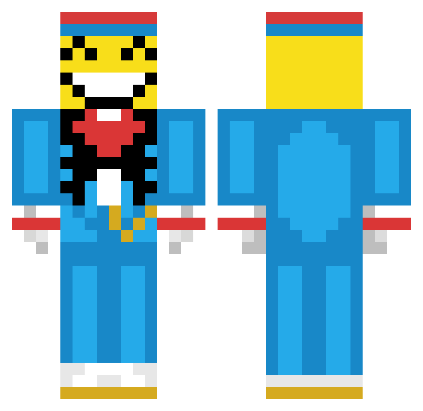 imspug Minecraft skin, front and back view