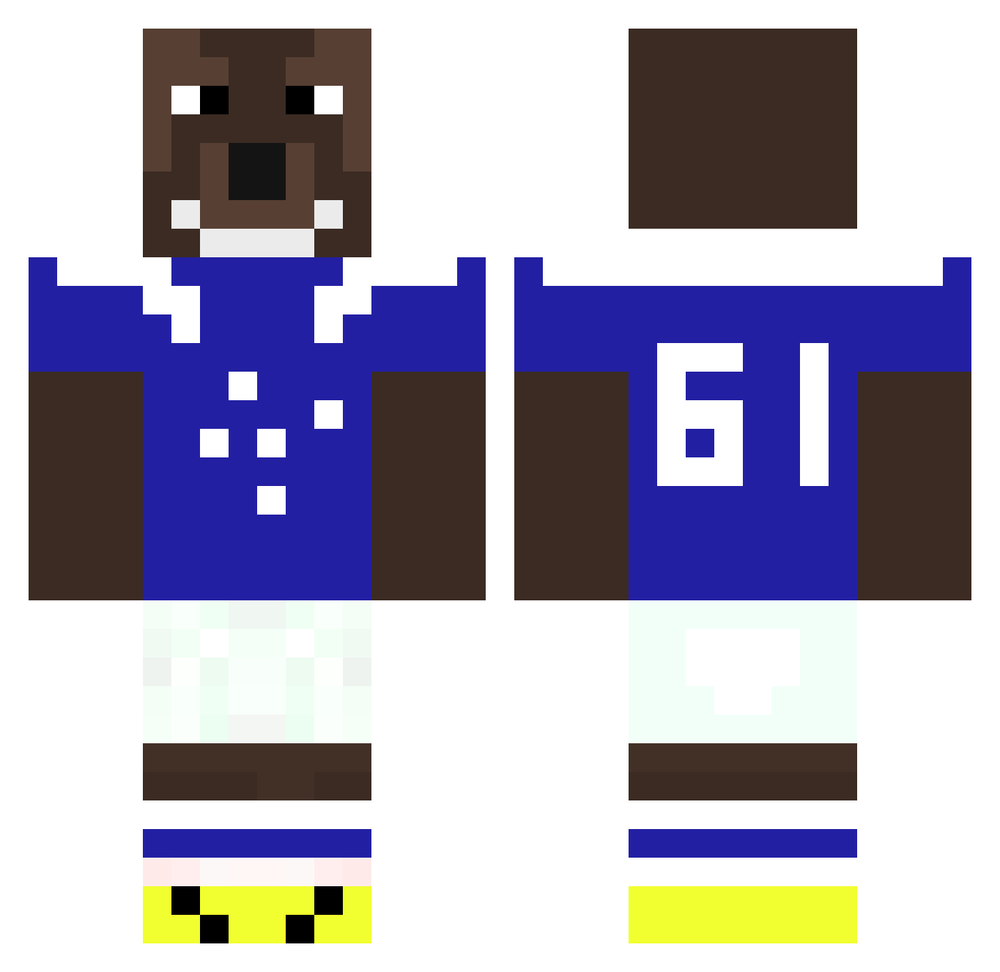mafiazul Minecraft skin, front and back view
